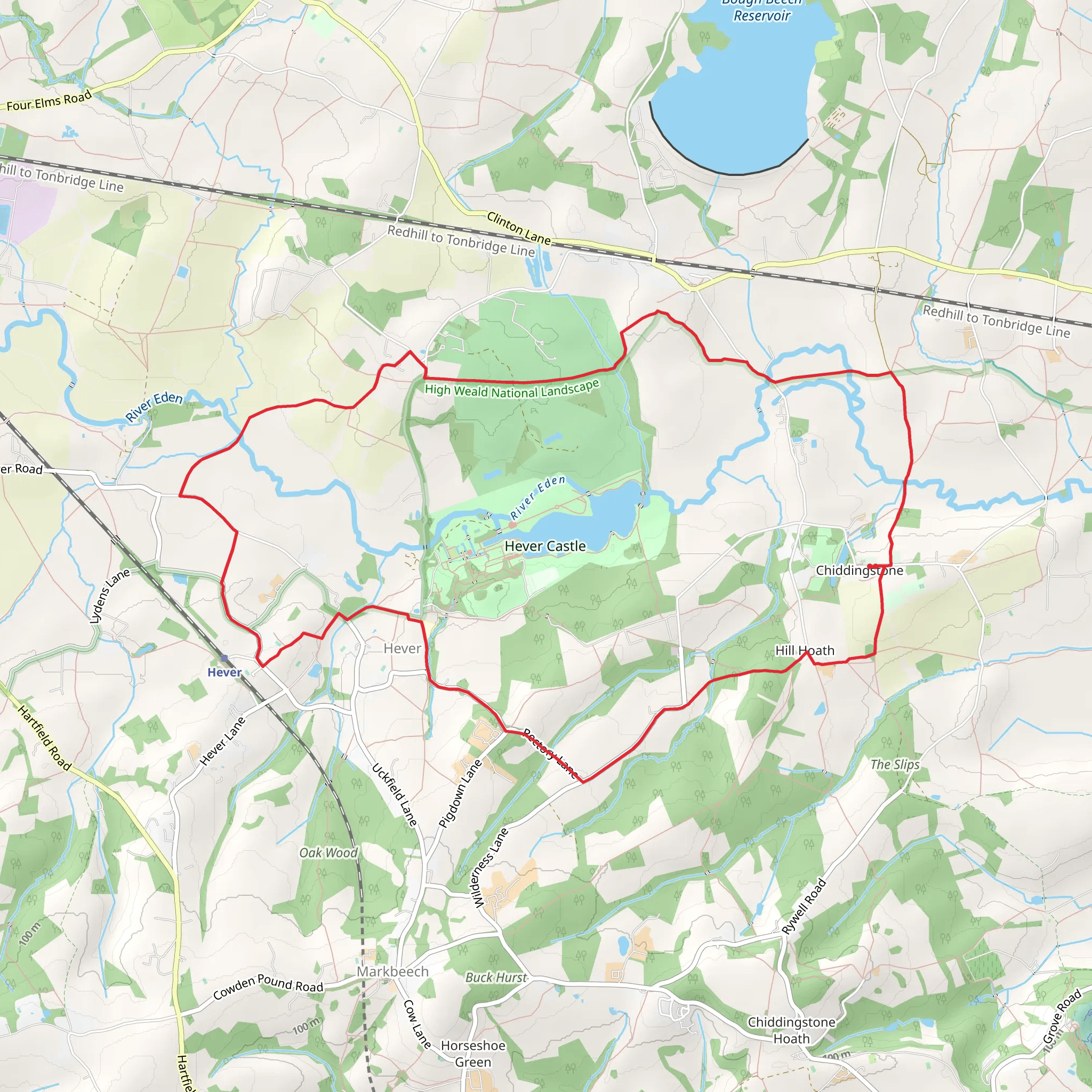Chiddingstone and Hever Loop mobile static map