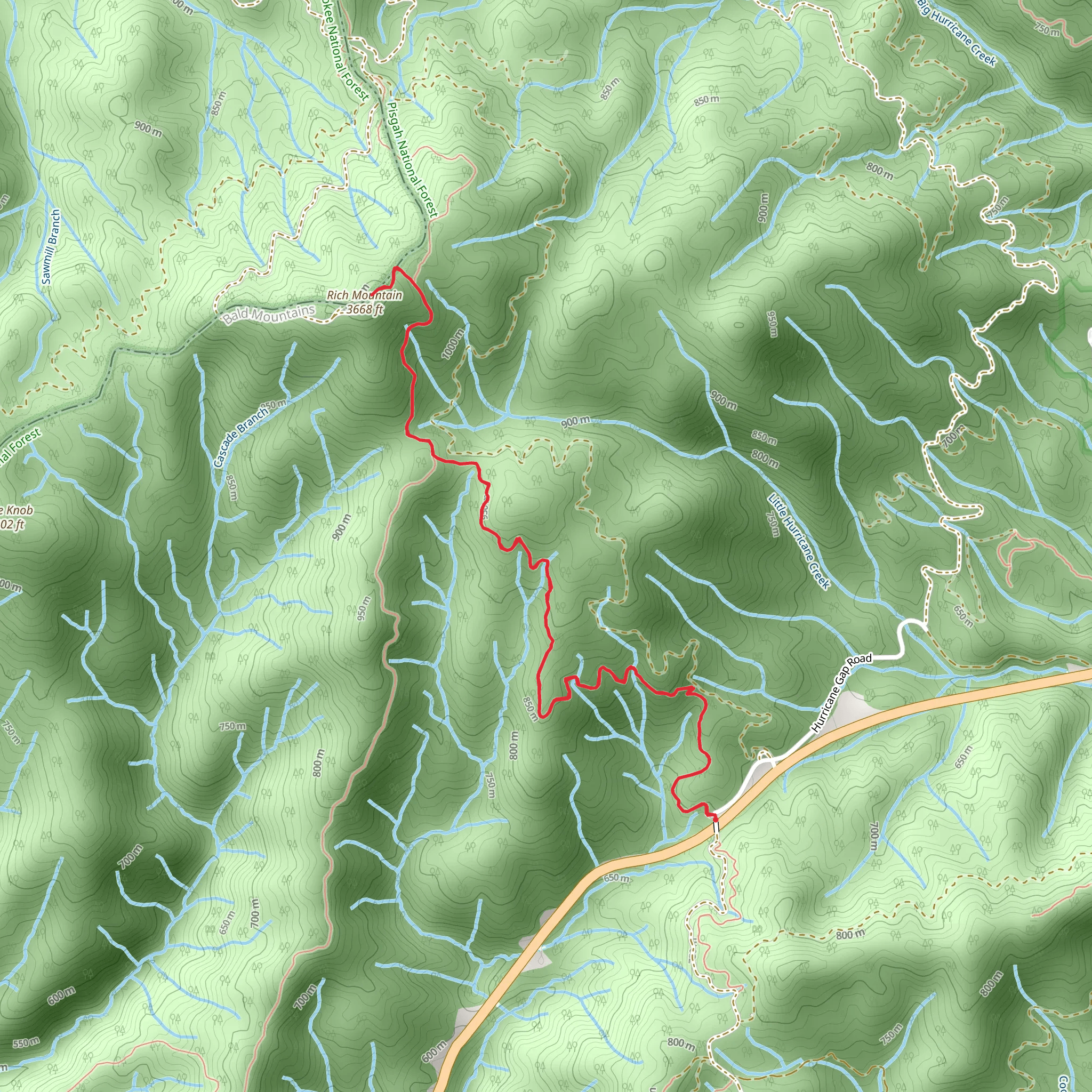 Rich Mountain mobile static map