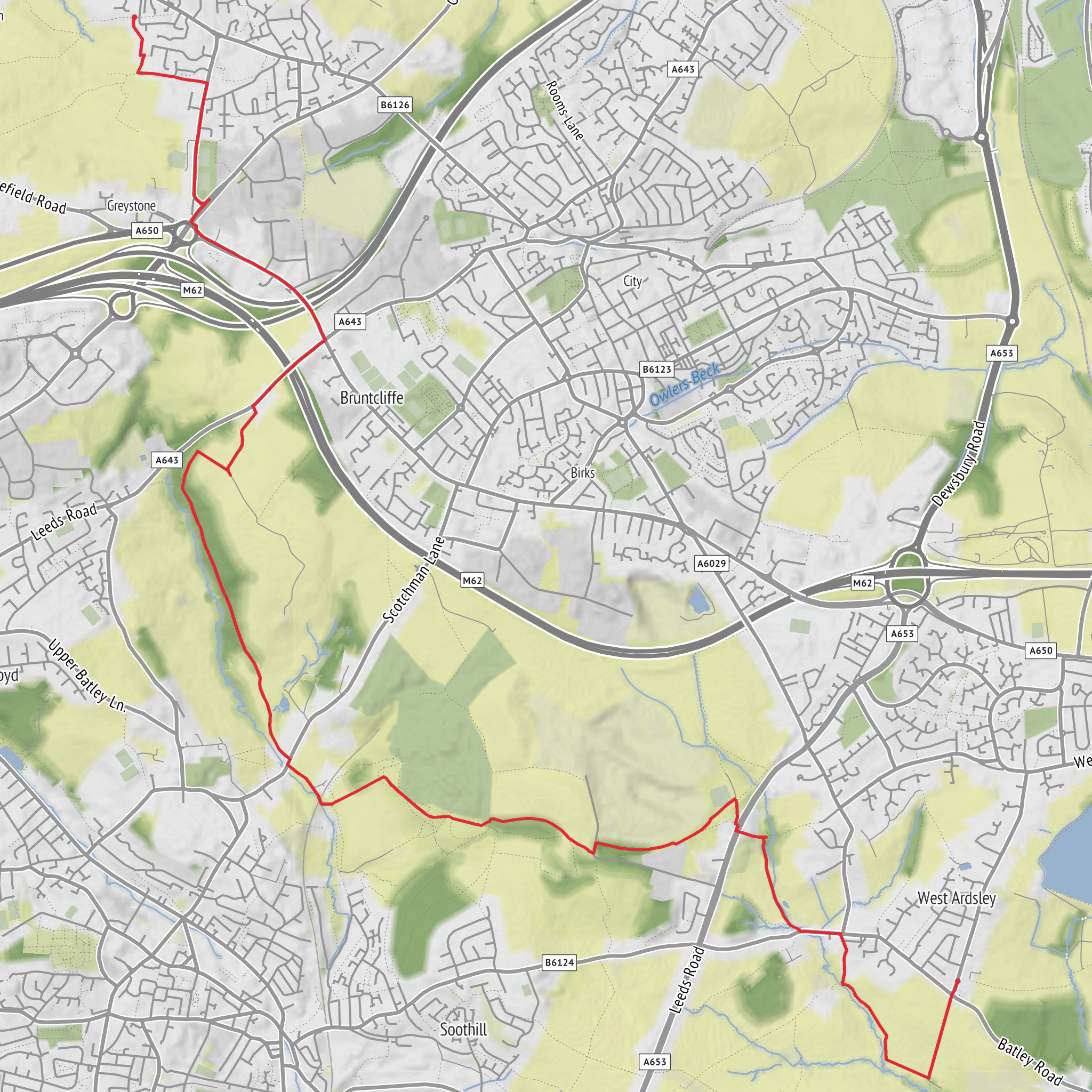 Leeds Country Way Day 7 mobile static map