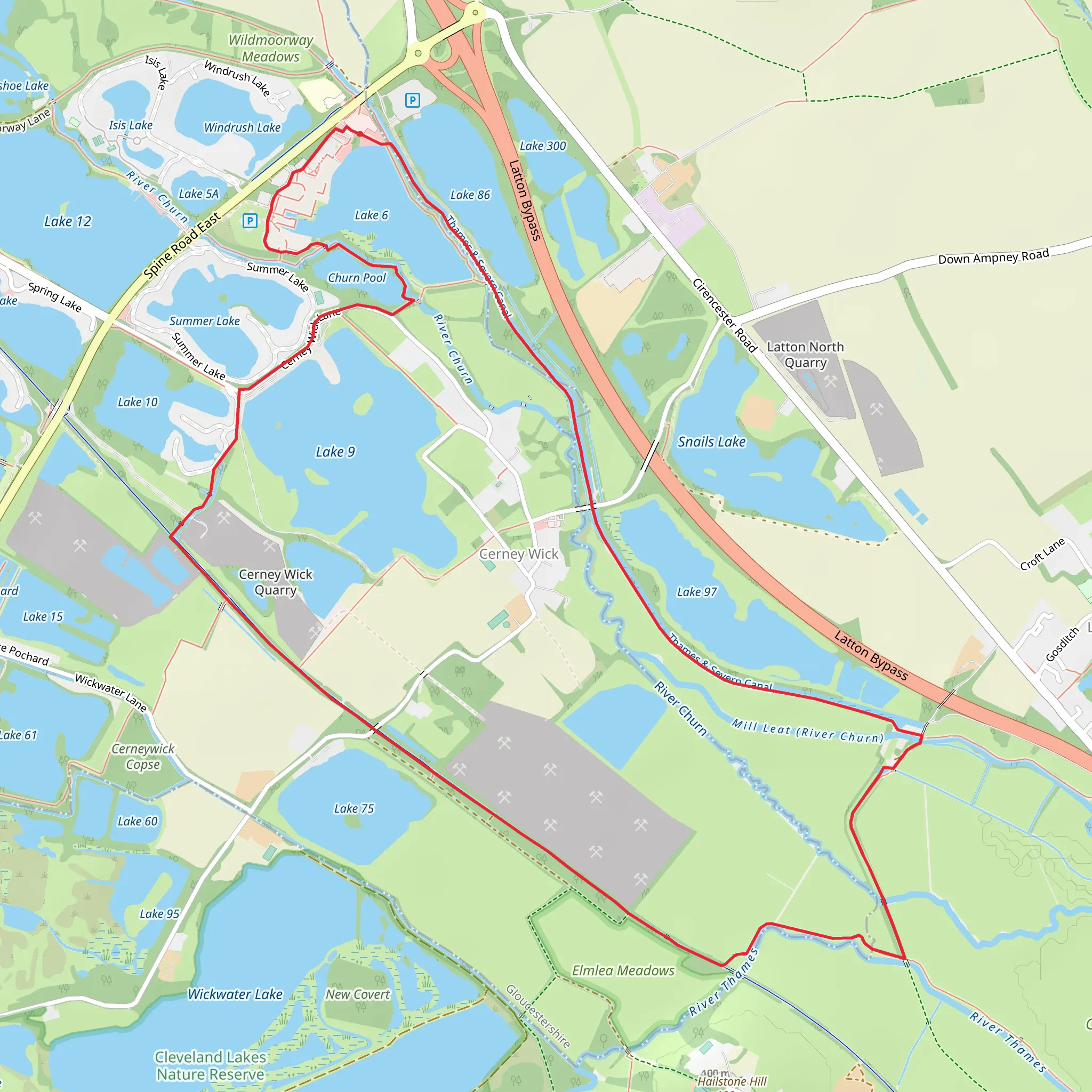 Cleveland Lakes Long Loop mobile static map