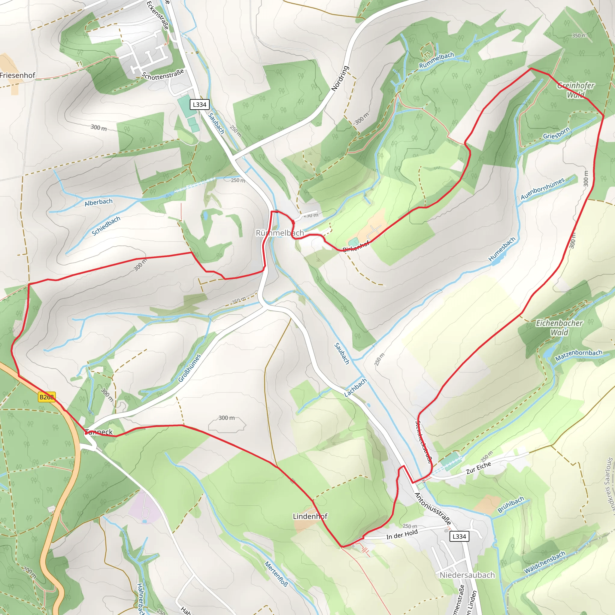 Haifisch Pfad and Ruemmelbach Humberg Weg mobile static map