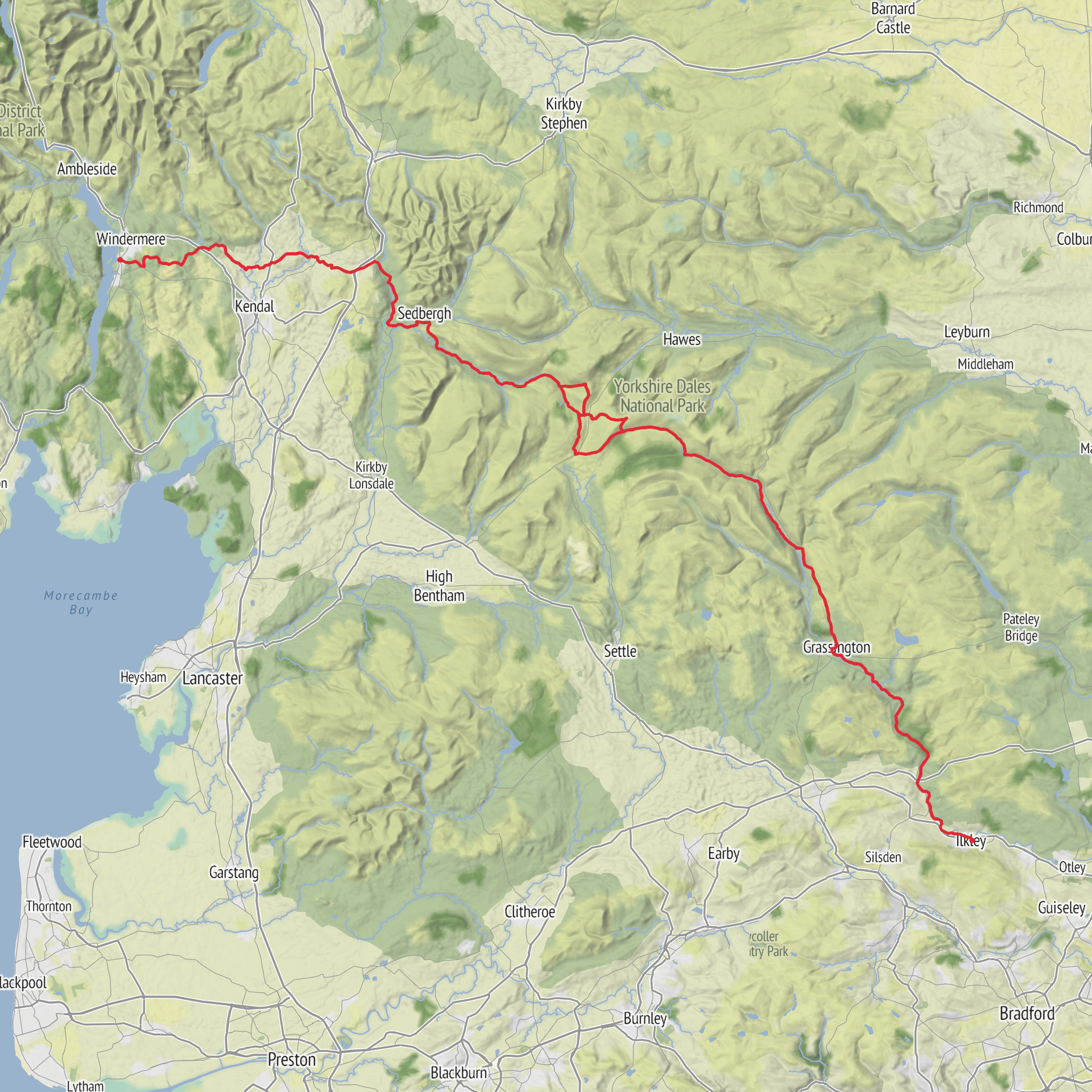 Dales Way mobile static map
