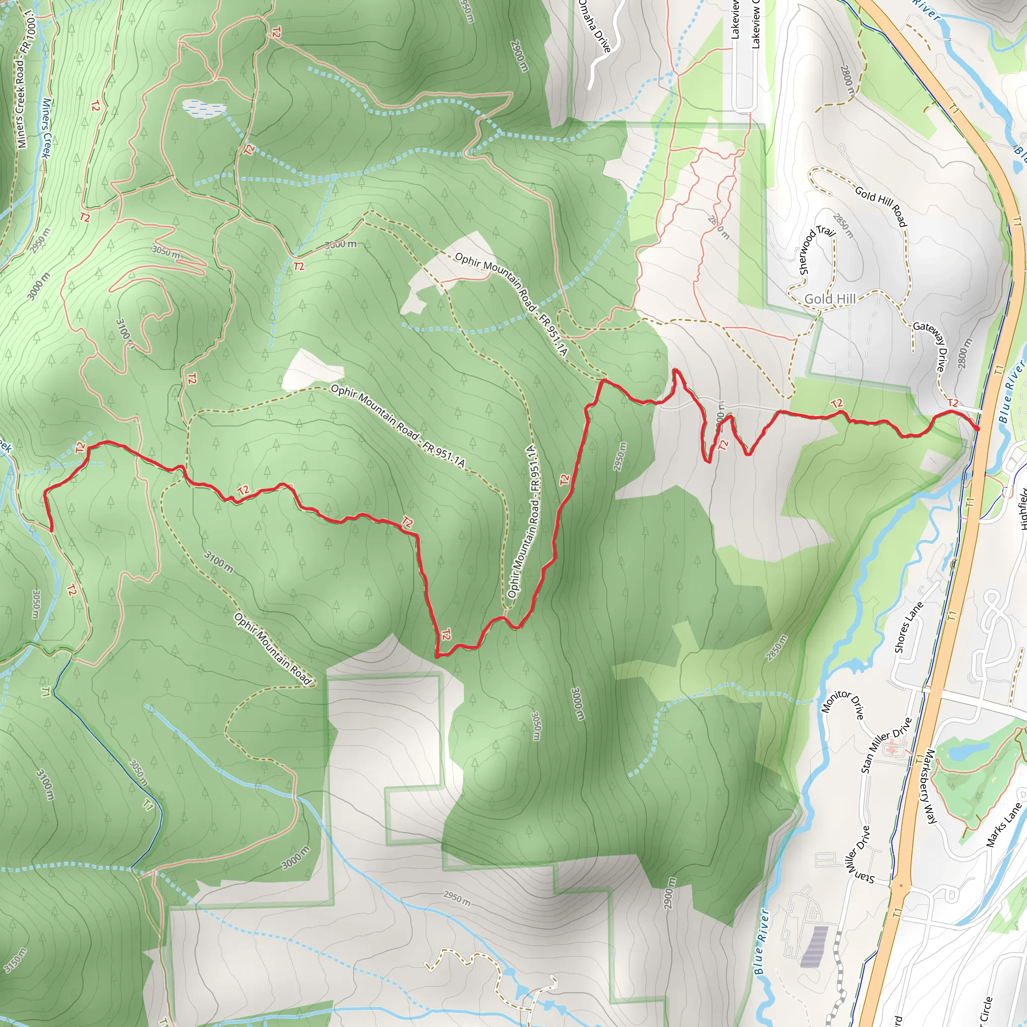Gold Hill Trail mobile static map