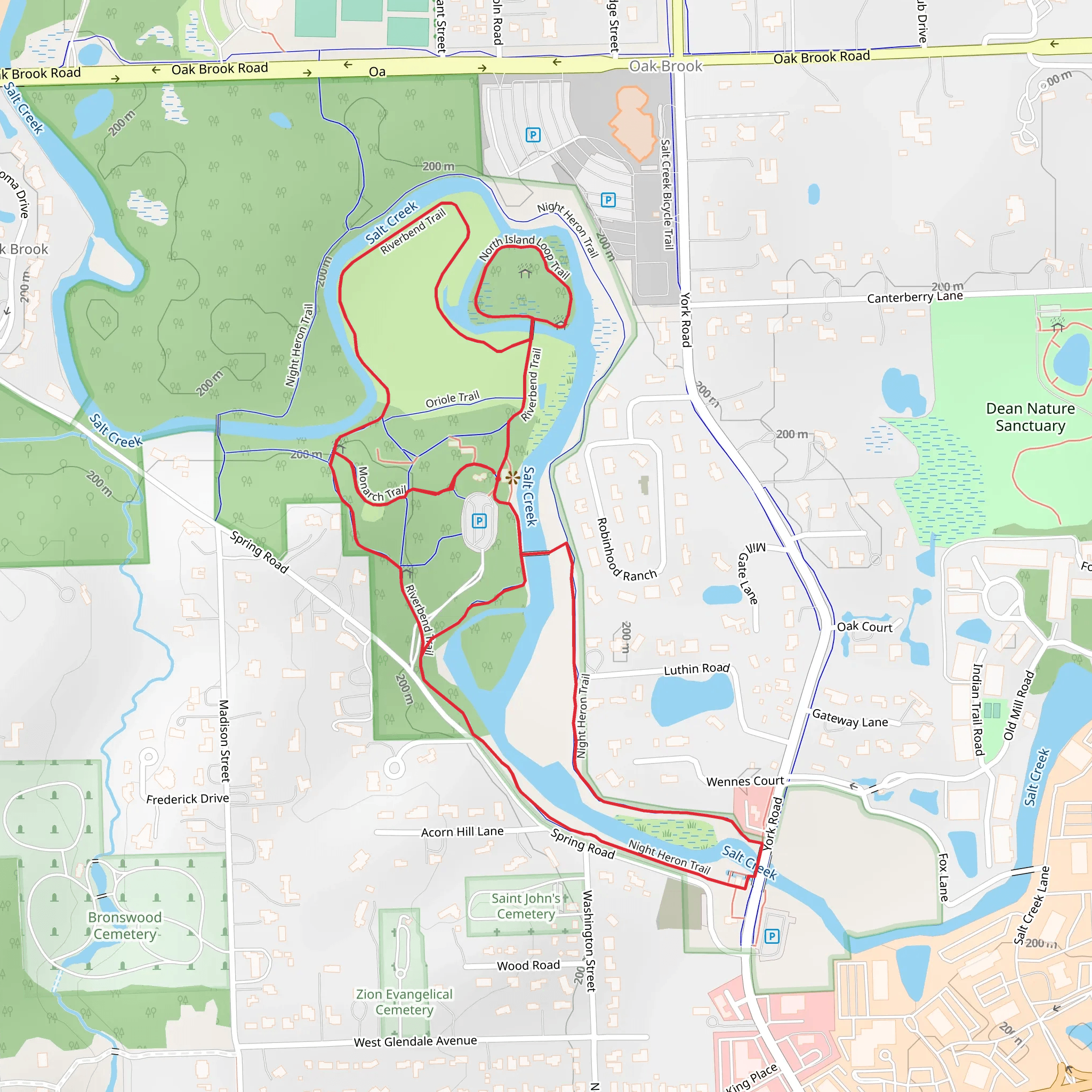 Salt Creek Loop - Riverbend Trail mobile static map