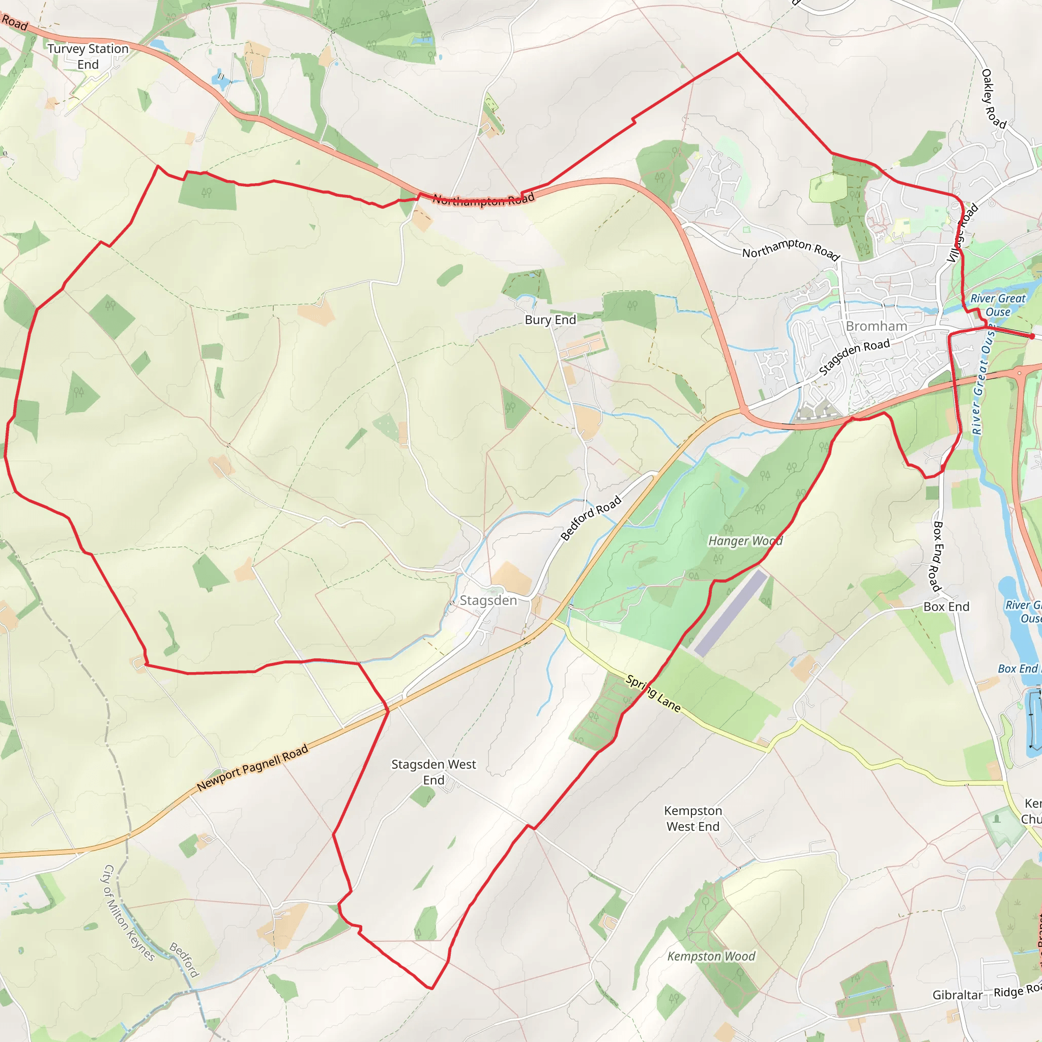 Hanger Wood via Clay Way mobile static map