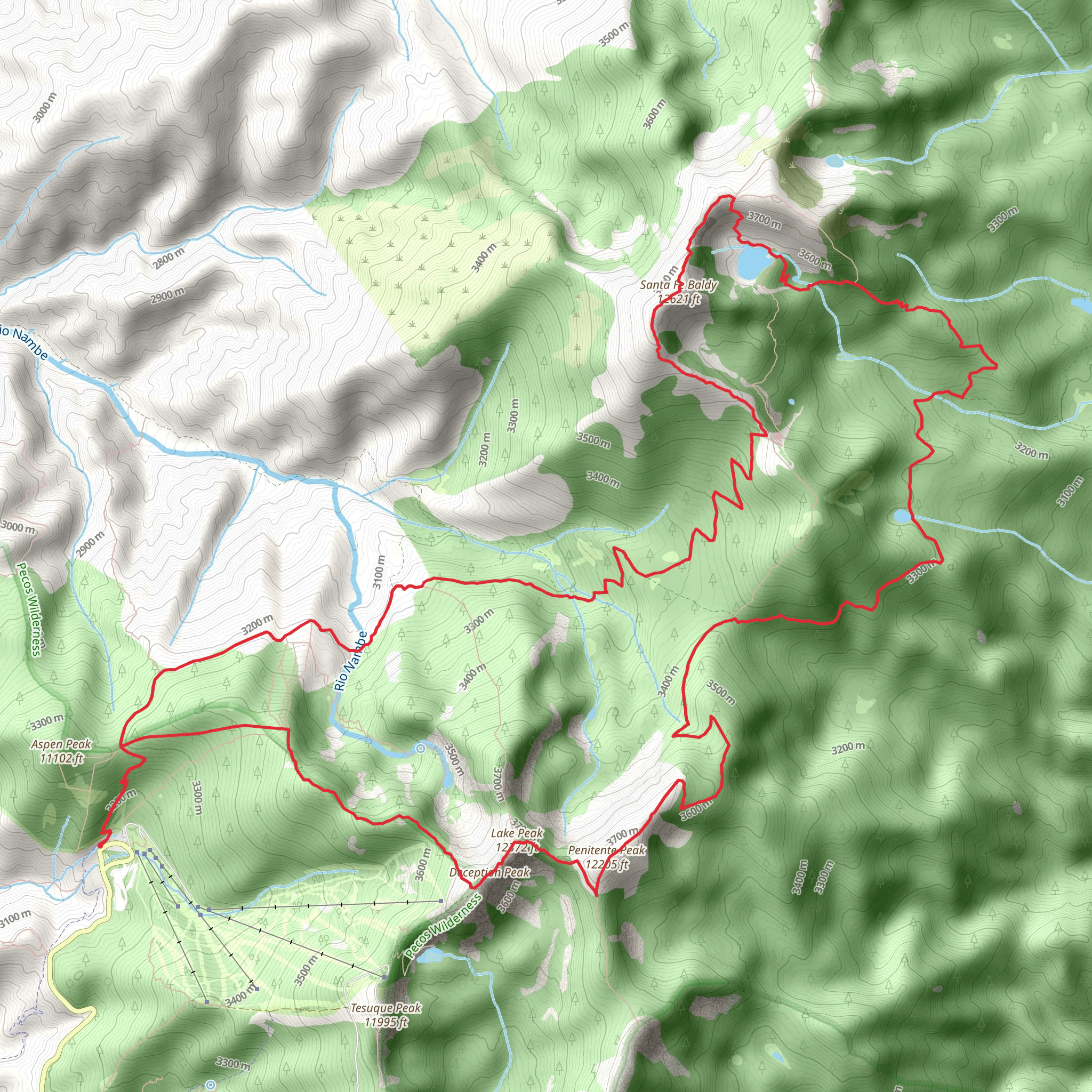 Deception Peak, Penitente Peak and LAke Katherine Loop via Skyline Trail mobile static map