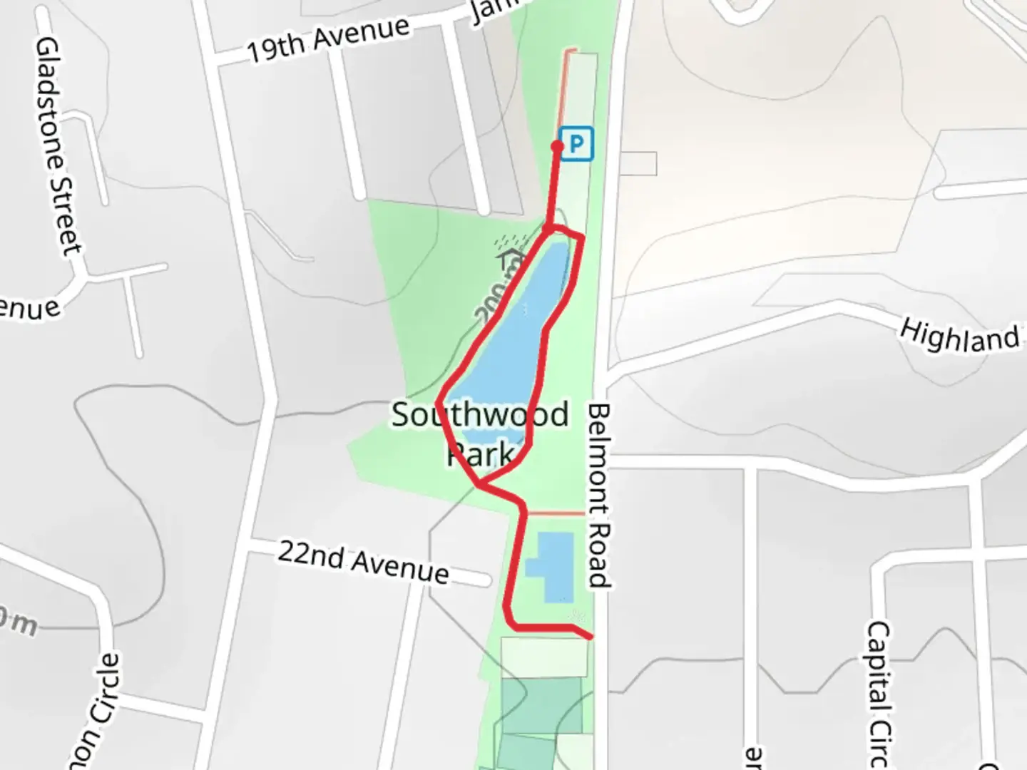 An image depicting the trail Sothwood Pond Loop and its surrounding area.