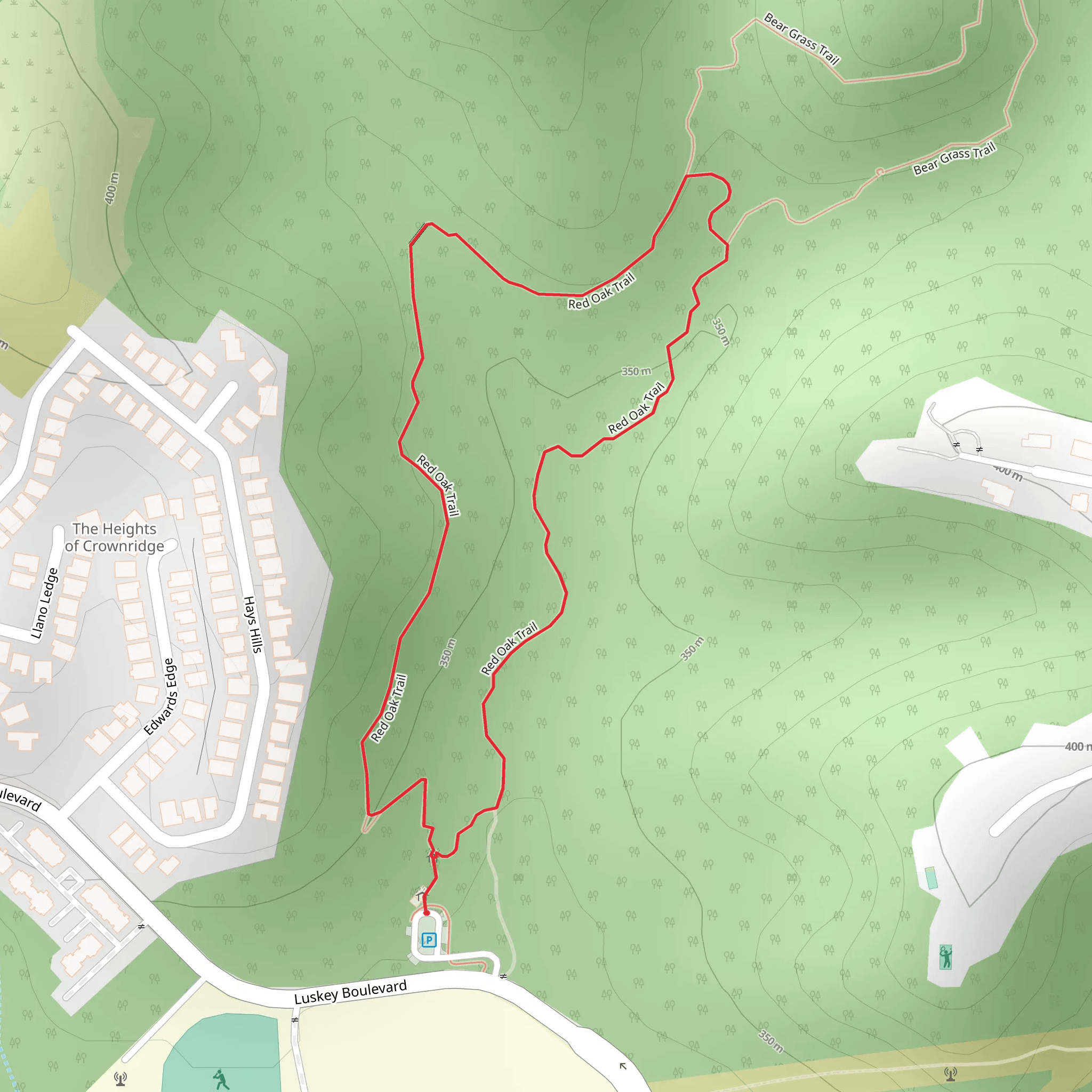 Red Oak Loop Trail mobile static map