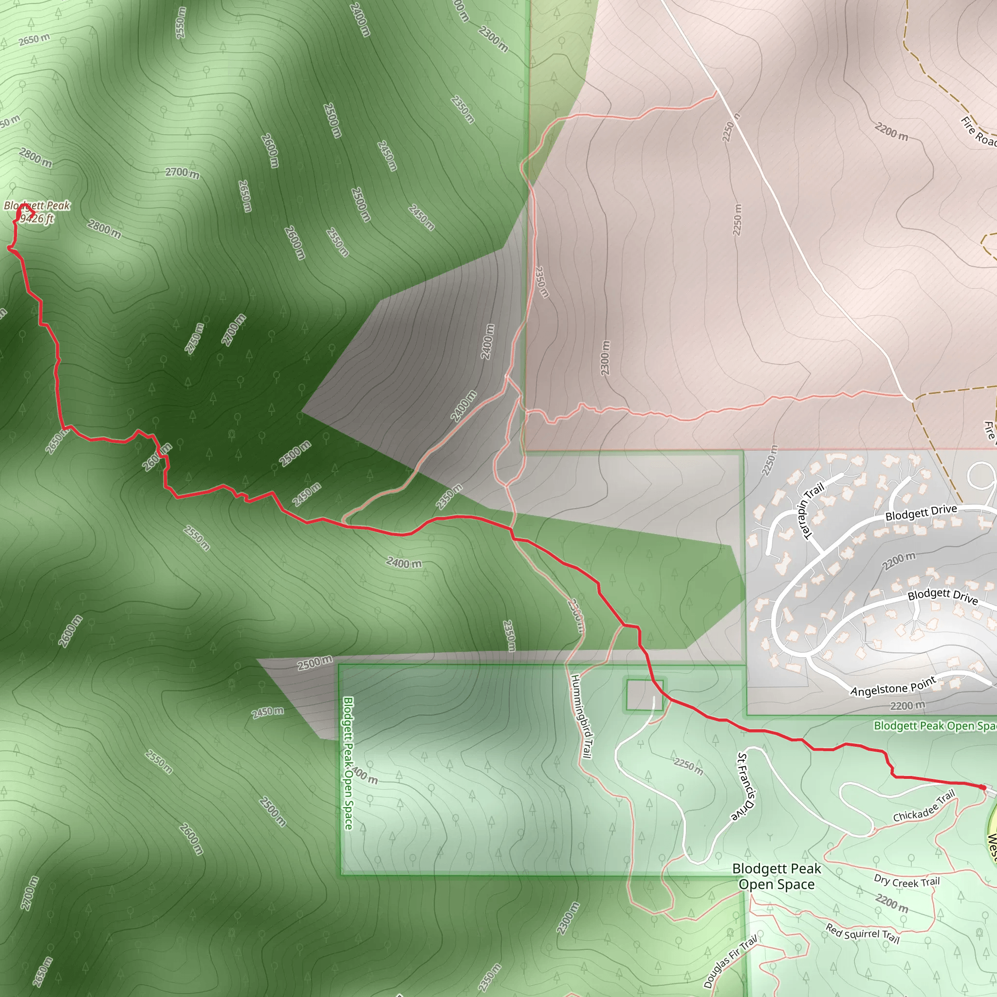 Blodgett Peak Trail mobile static map