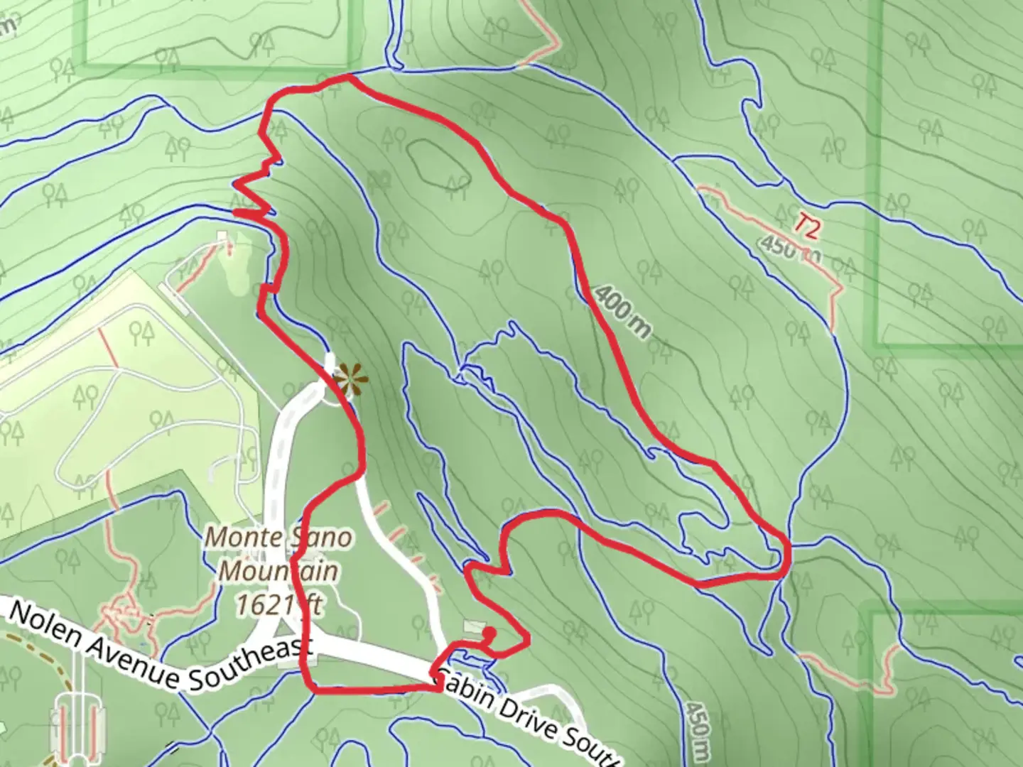 An image depicting the trail Sinks Trail Loop and its surrounding area.