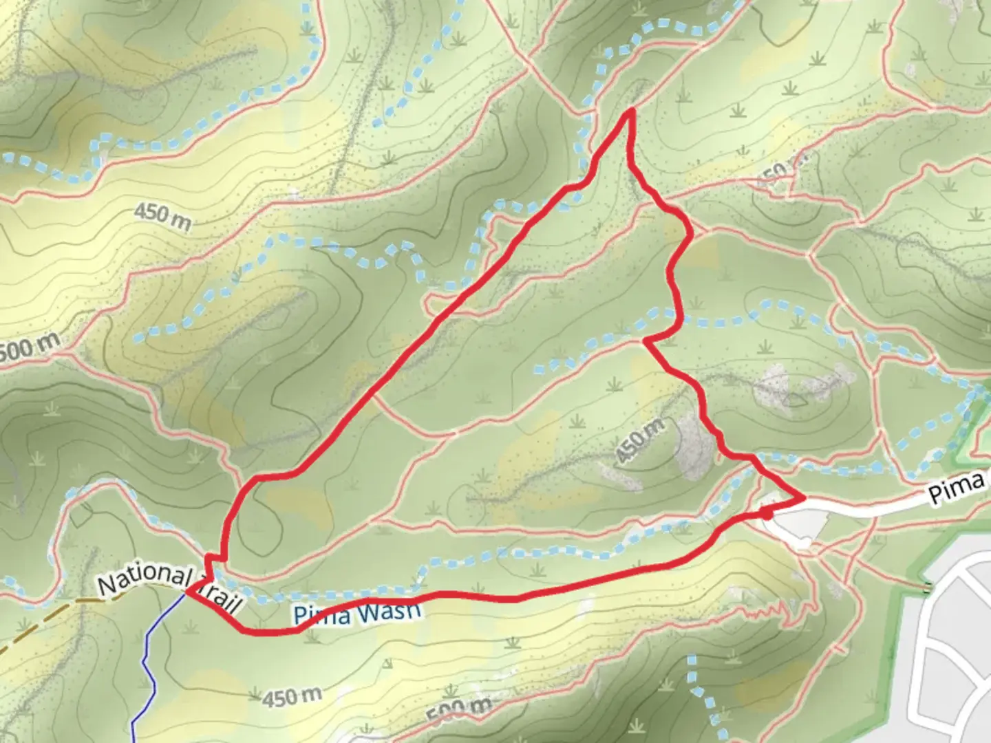 An image depicting the trail Beverly Canyon - Maricopa Loop Trail and its surrounding area.