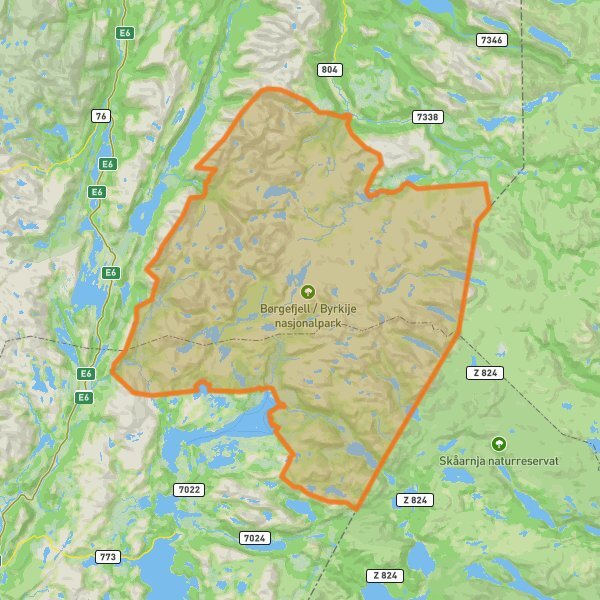 Børgefjell National Park mobile static map