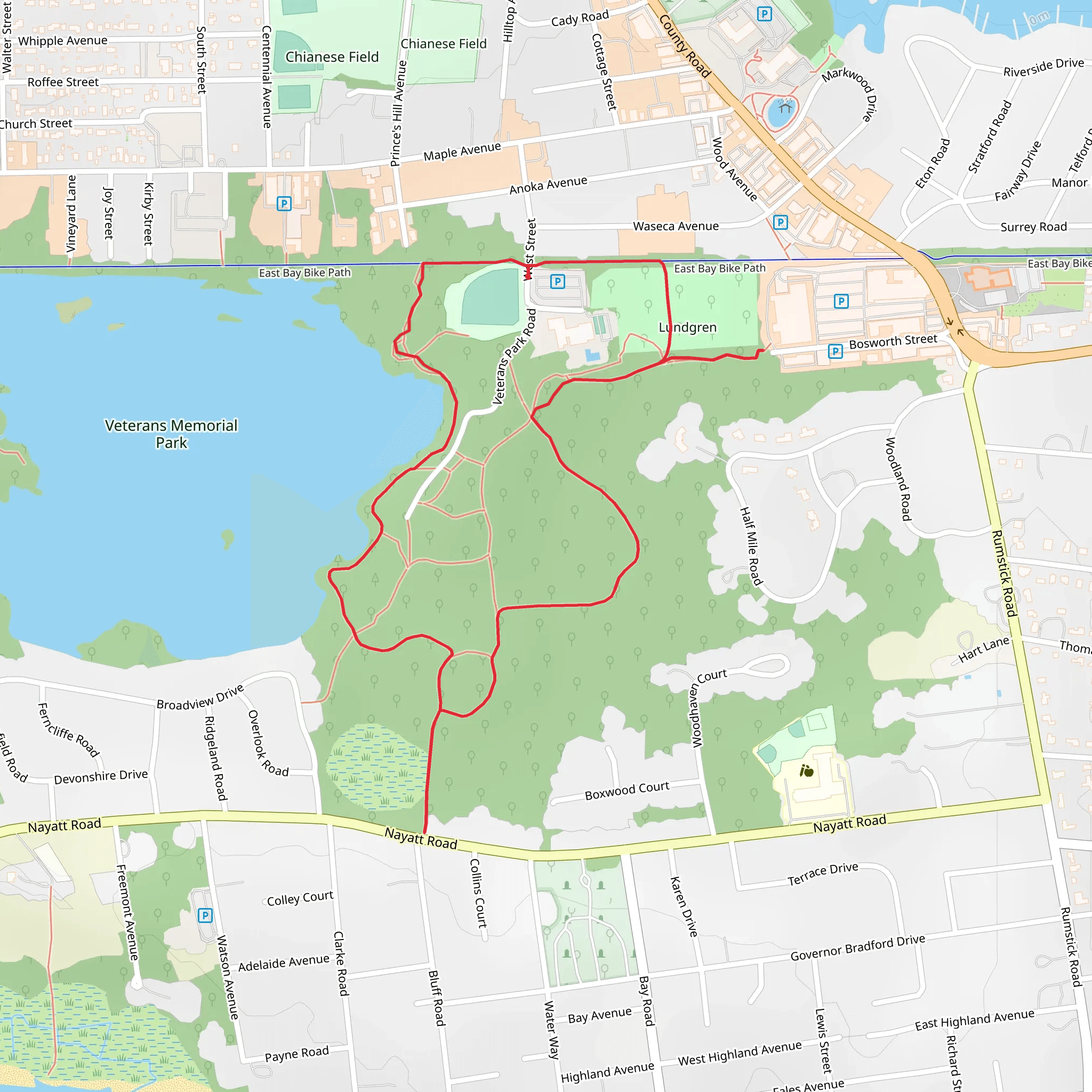 Loop around Brickyard Pond mobile static map