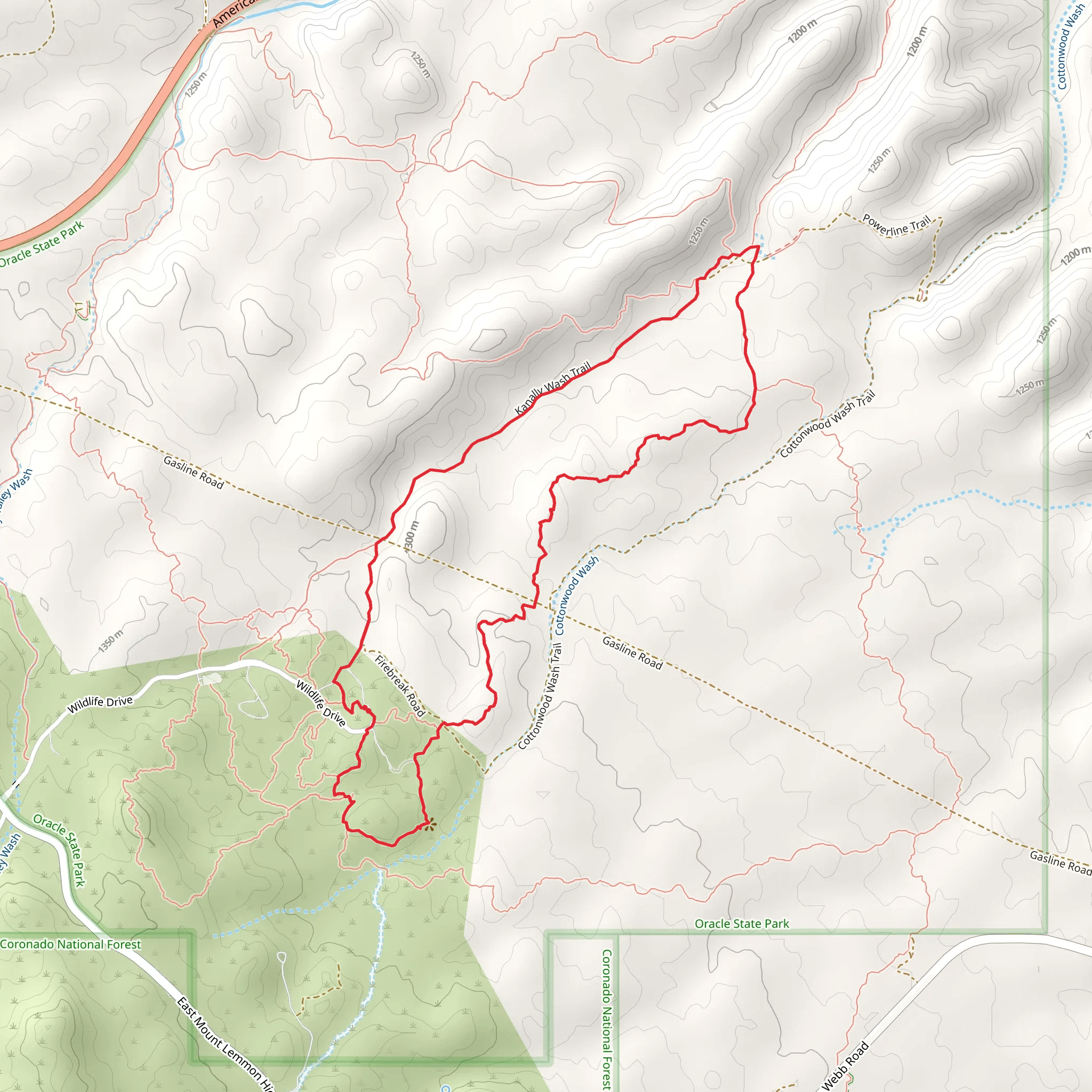Nature, Wildlife Corridor and Kanally Wash Loop Trail mobile static map