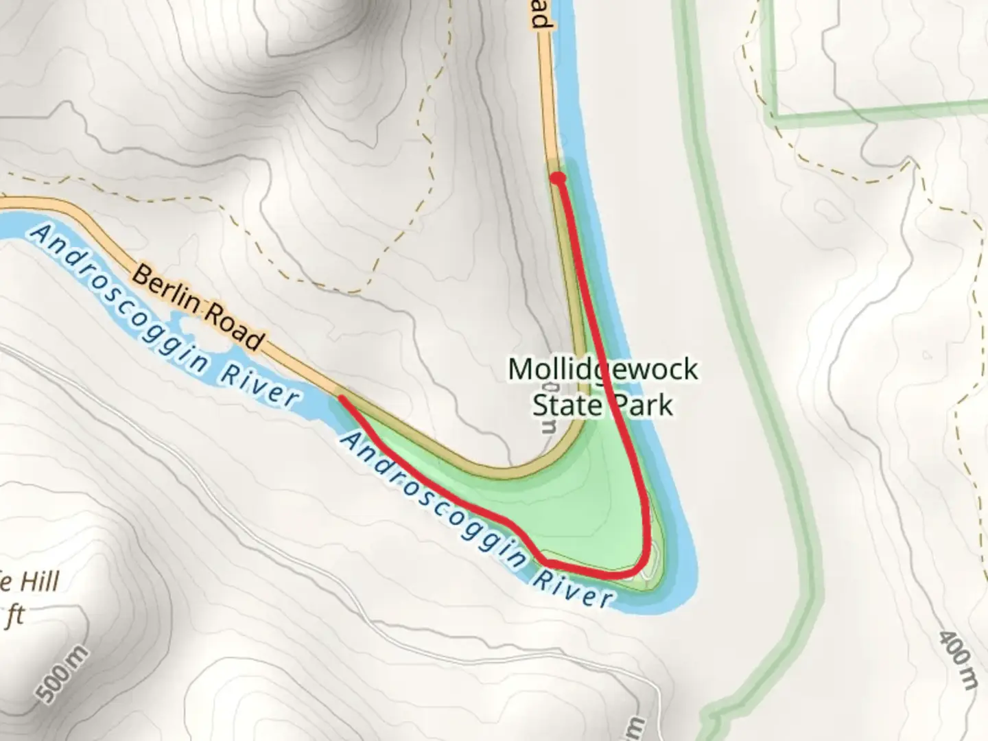 An image depicting the trail Androscoggin River from Berlin Road and its surrounding area.