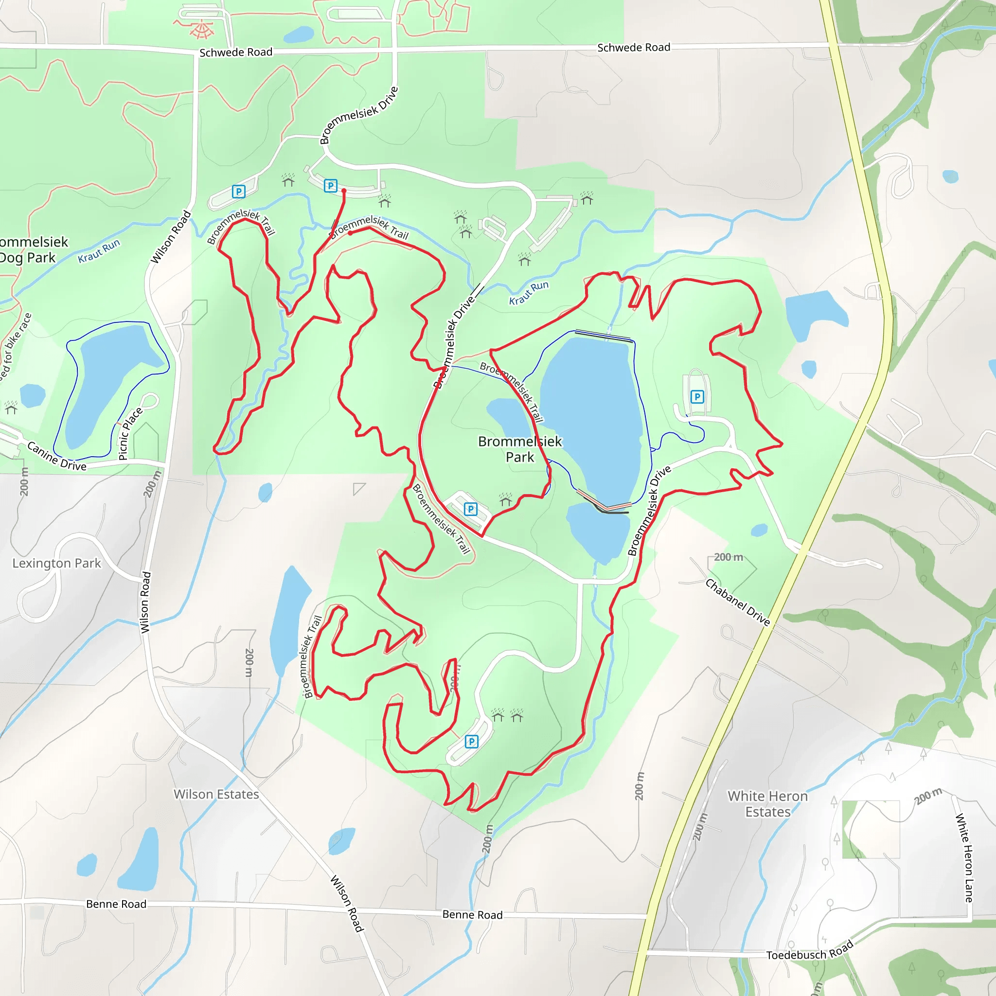 Broemmelsiek Lake Loop Trail mobile static map