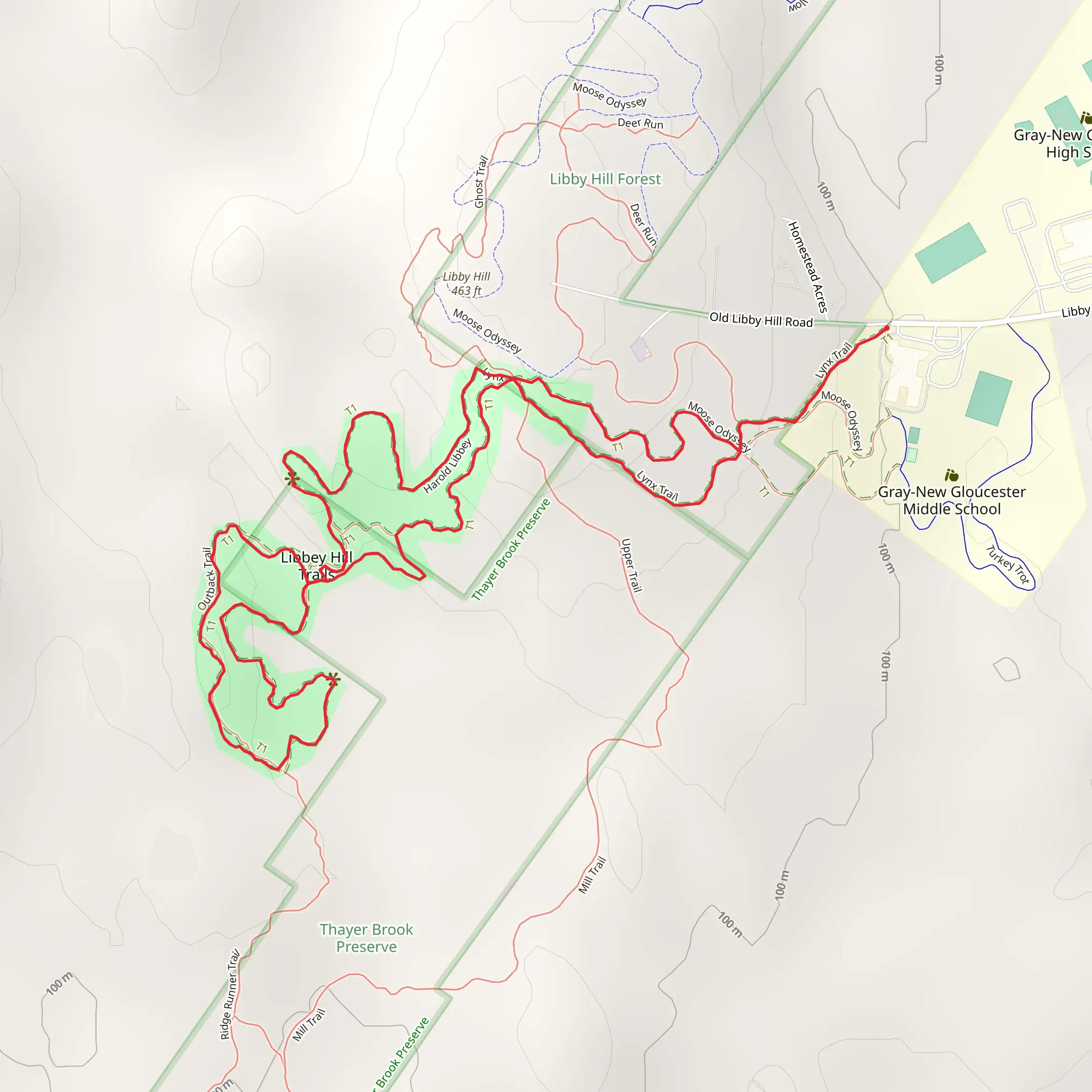 Libby Hill and Libby Hill Forest Loop mobile static map