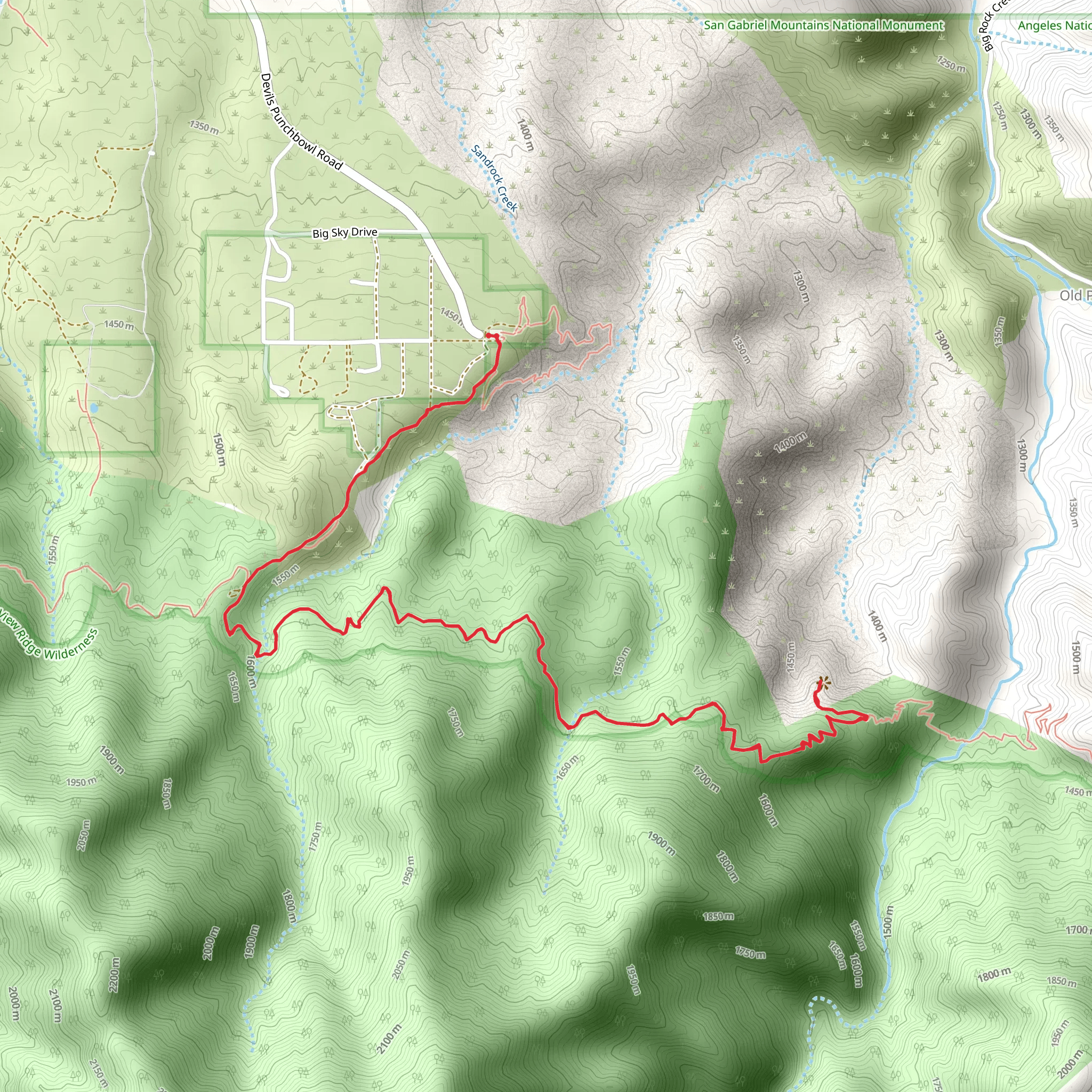 Devil's Chair via High Desert Trail mobile static map