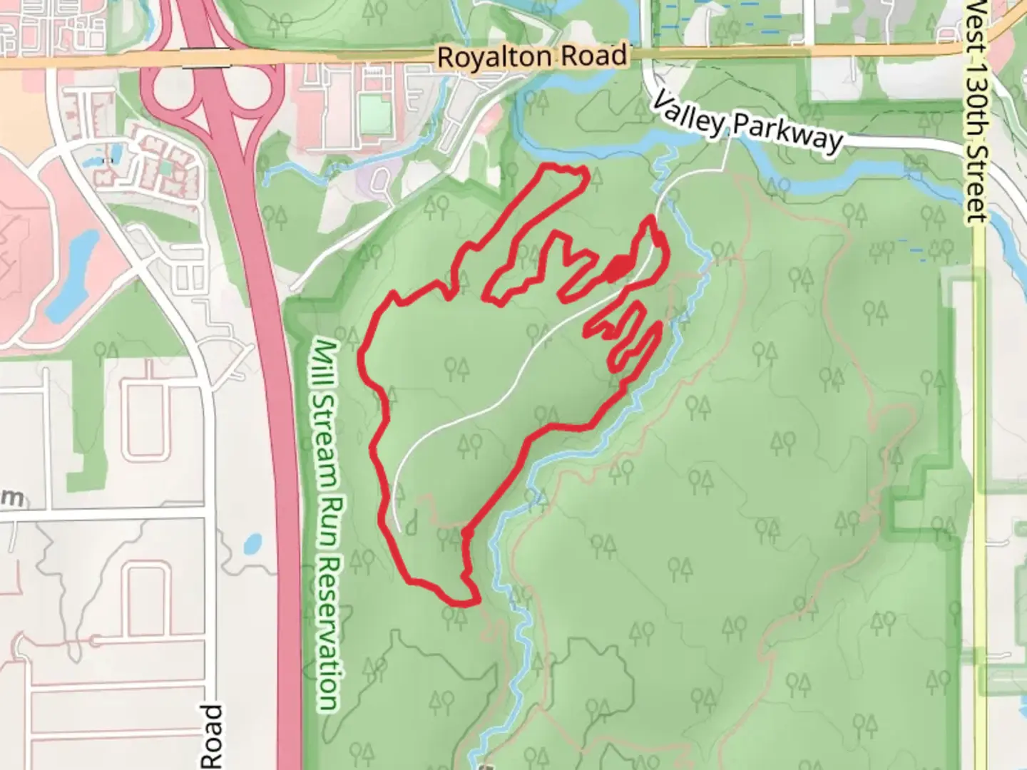 An image depicting the trail Red Loop Trail and its surrounding area.