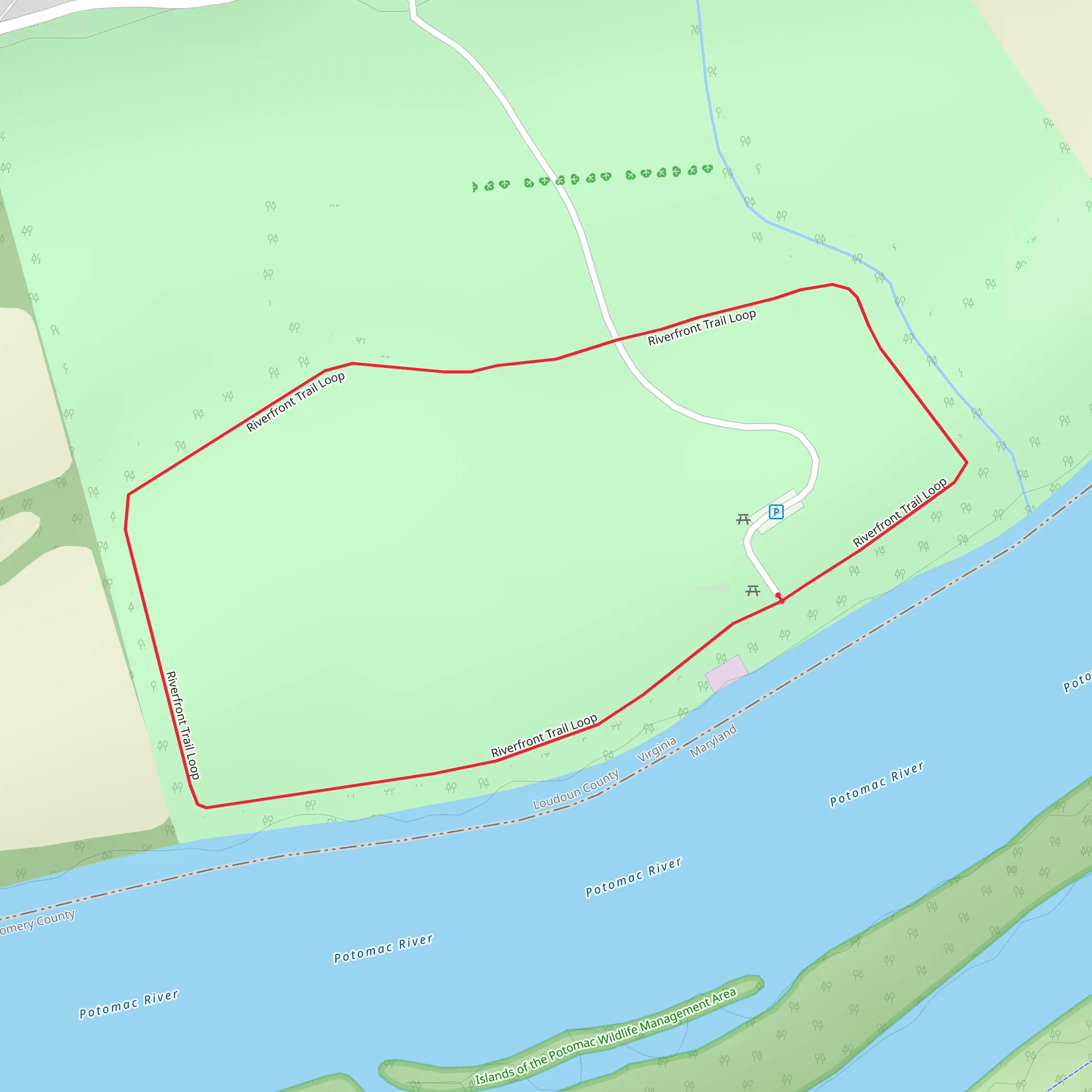 Potomac River - Riverfront Trail Loop mobile static map