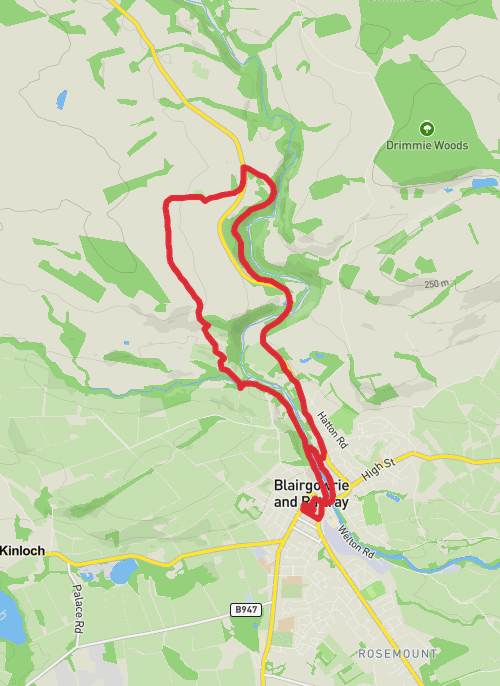 Blairgowrie along the River Ericht mobile static map