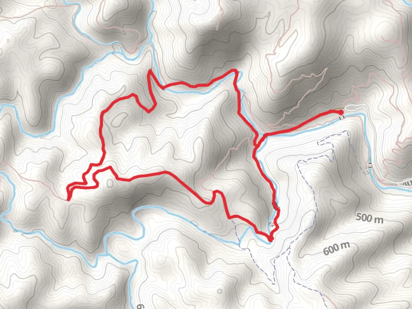 An image depicting the trail Headquarters Trail and Upper Falls Loop Trail and its surrounding area.