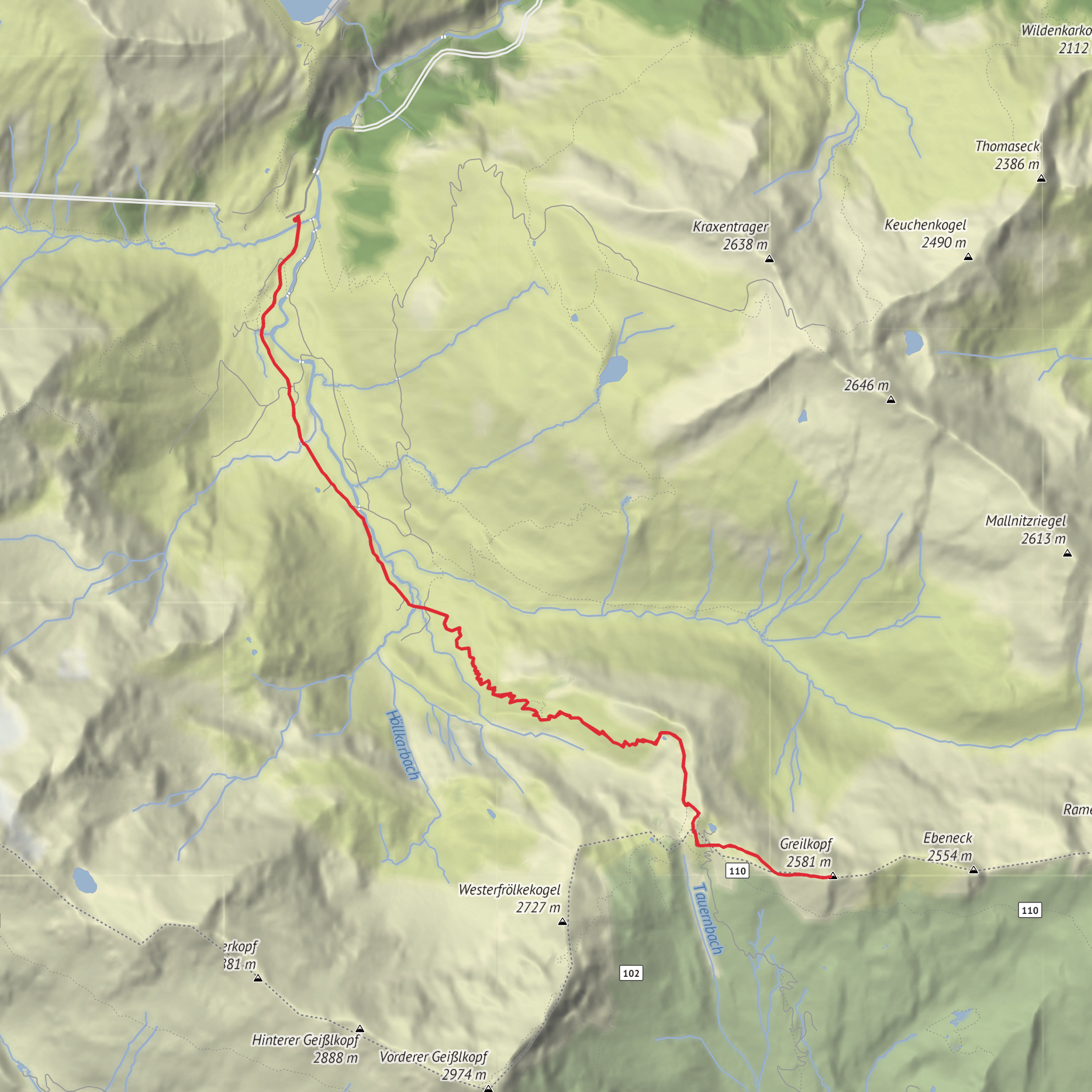 Hike to Greilkopf mobile static map