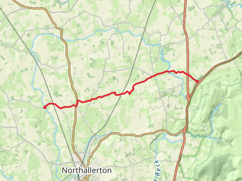 Danby Wiske to Ingleby Cross Walk mobile static map