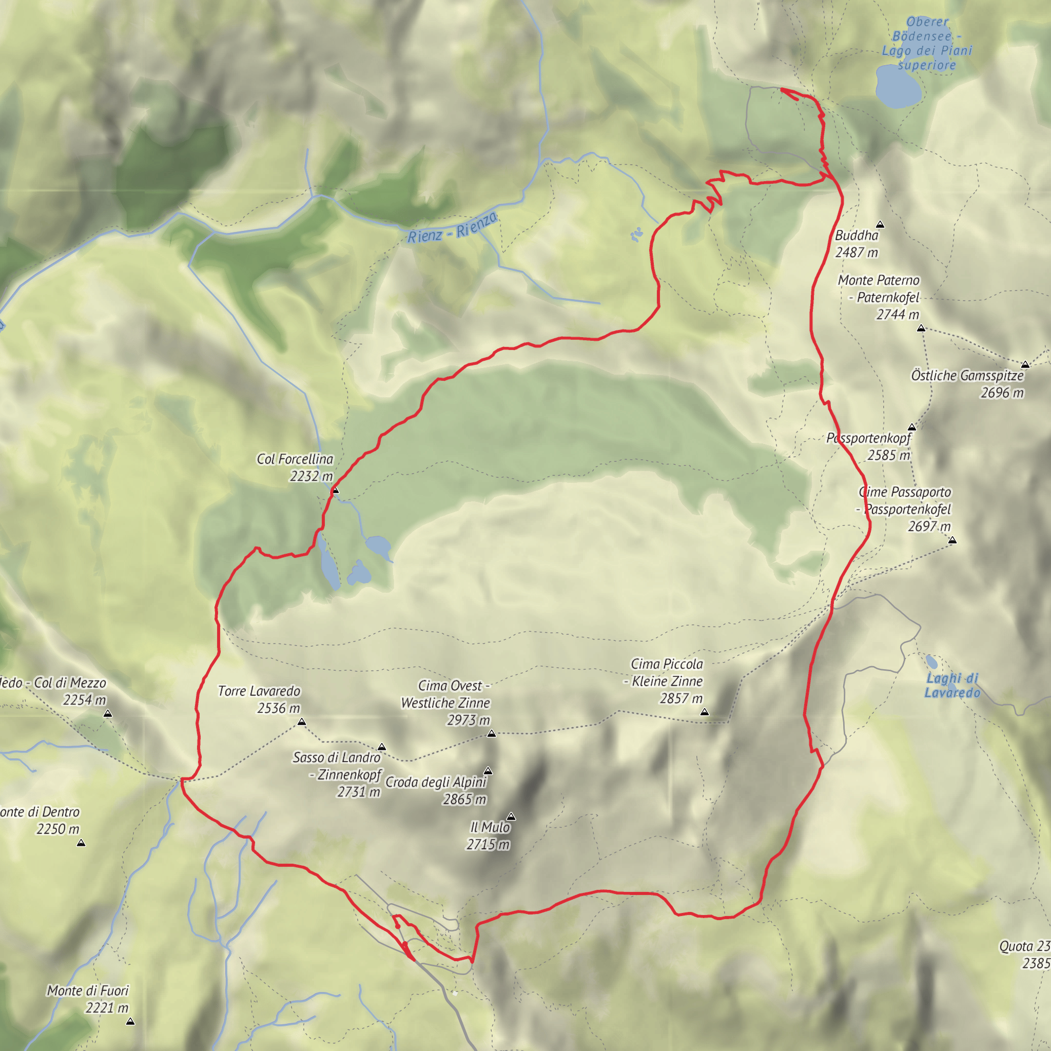 Hike 23 - Louis' Drei Zinnen Loop mobile static map