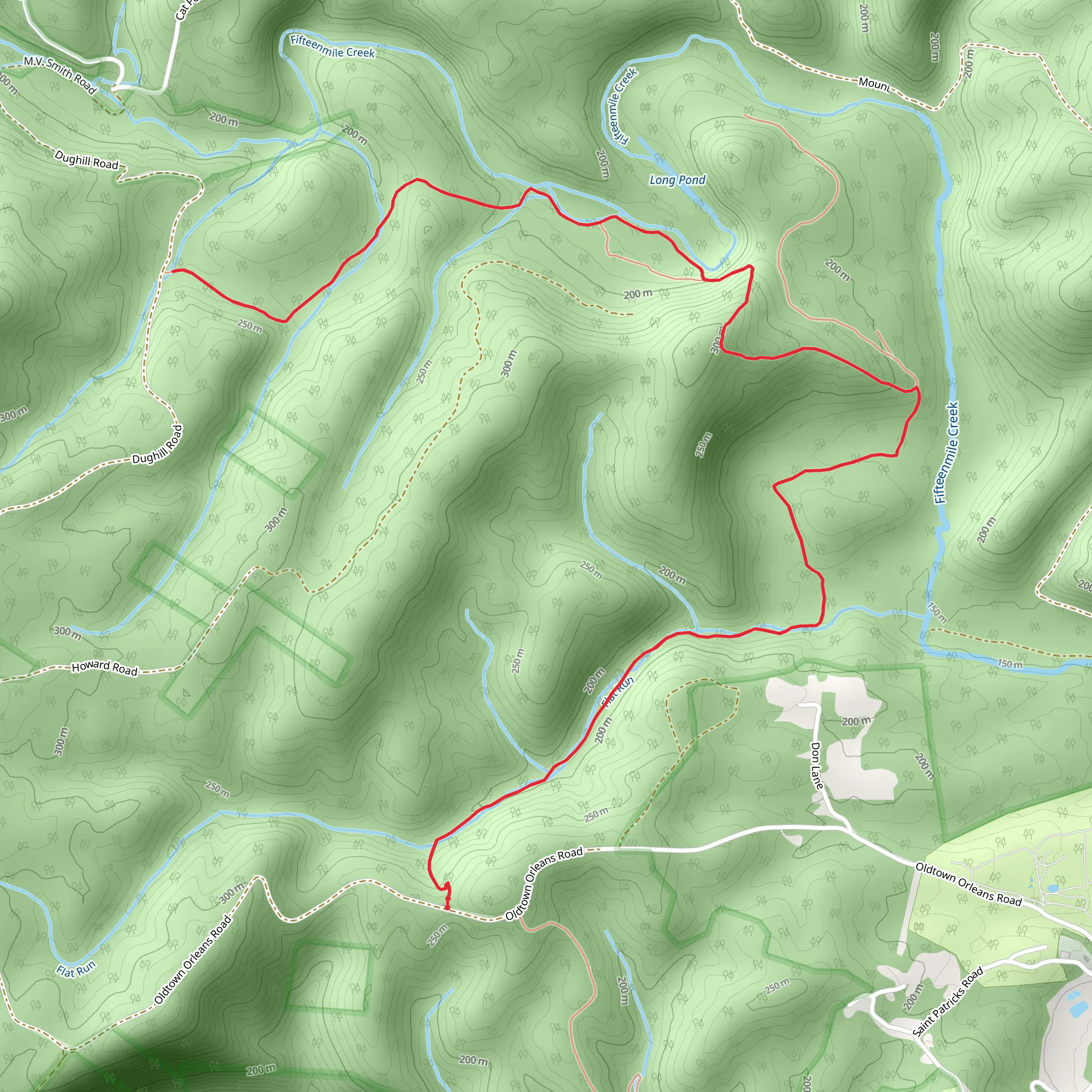 Fifteenmile Creek Out and Back mobile static map