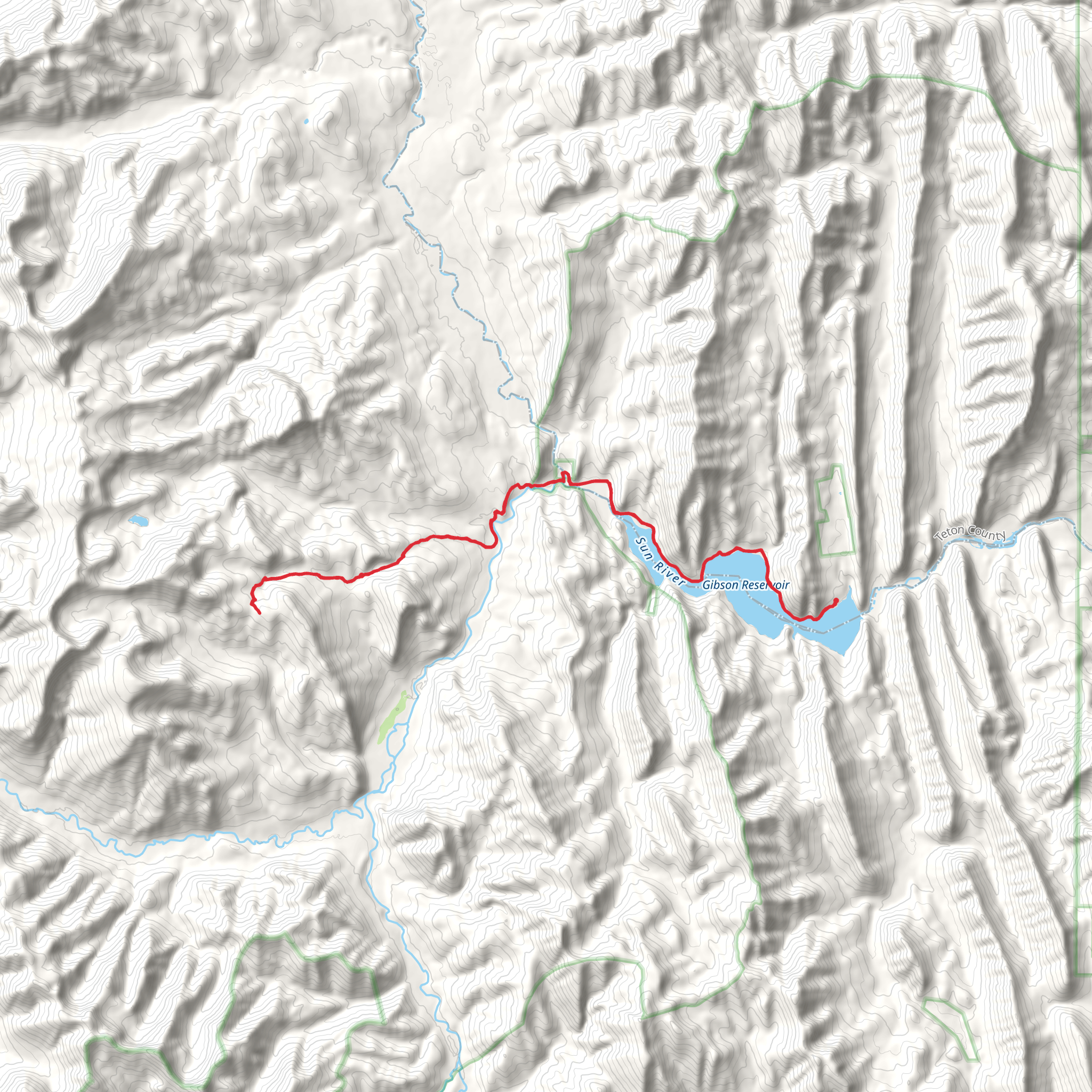 Goat Creek via Gibson Reservoir Trail mobile static map