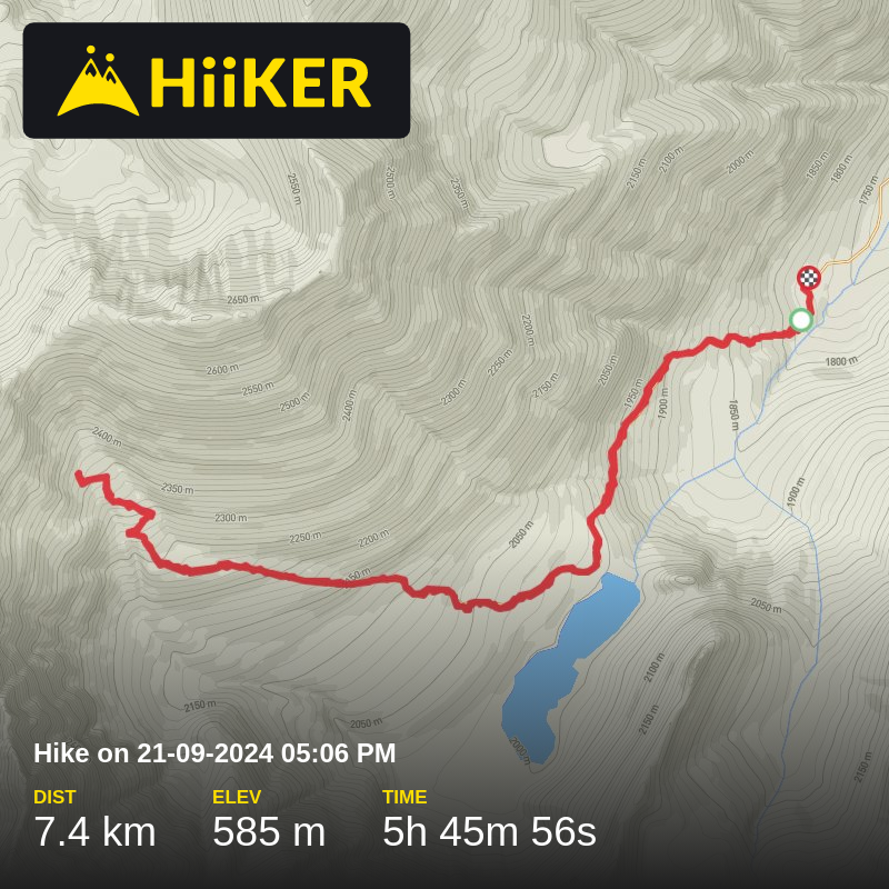 A map preview of the recording Hike on 21-09-2024 05:06 PM.