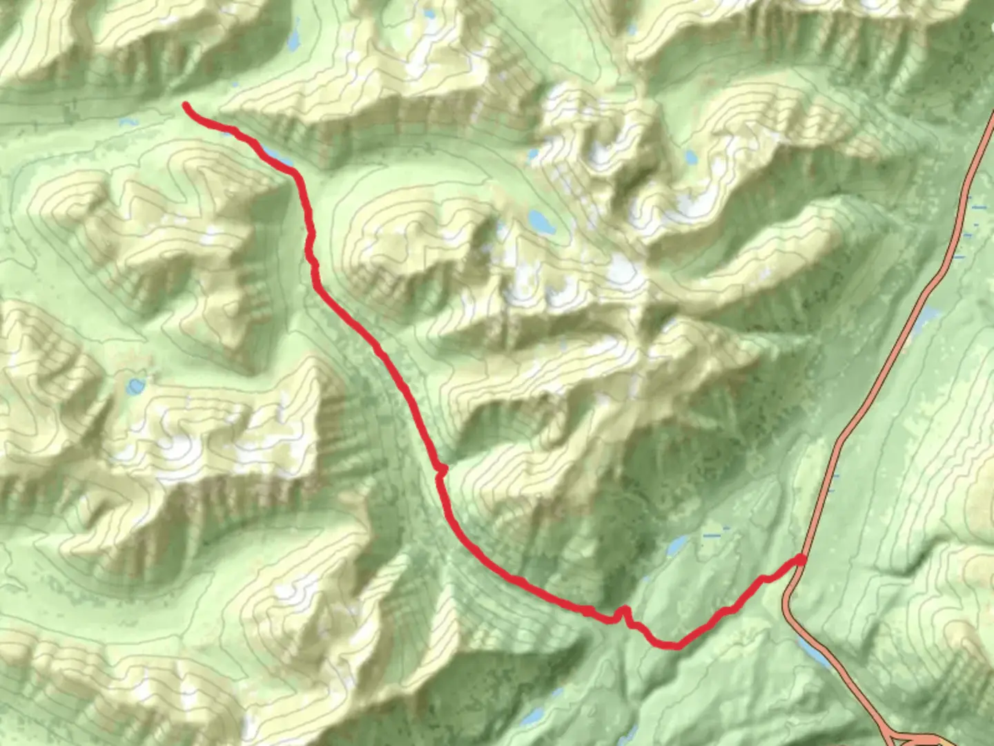 An image depicting the trail Davil's Creek Trail and Devils Pass Lake and its surrounding area.