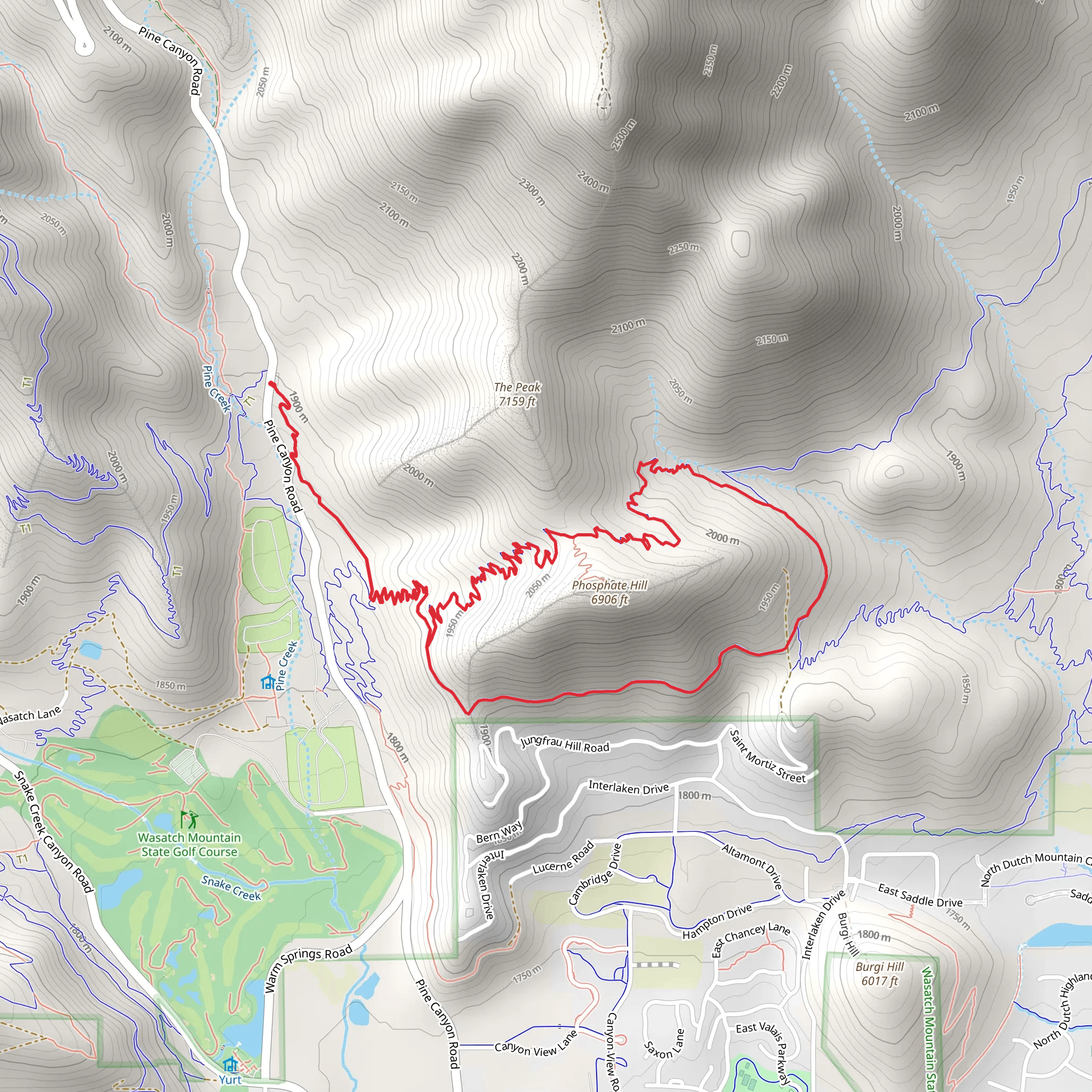 The Face and Phosphate Hill Loop mobile static map
