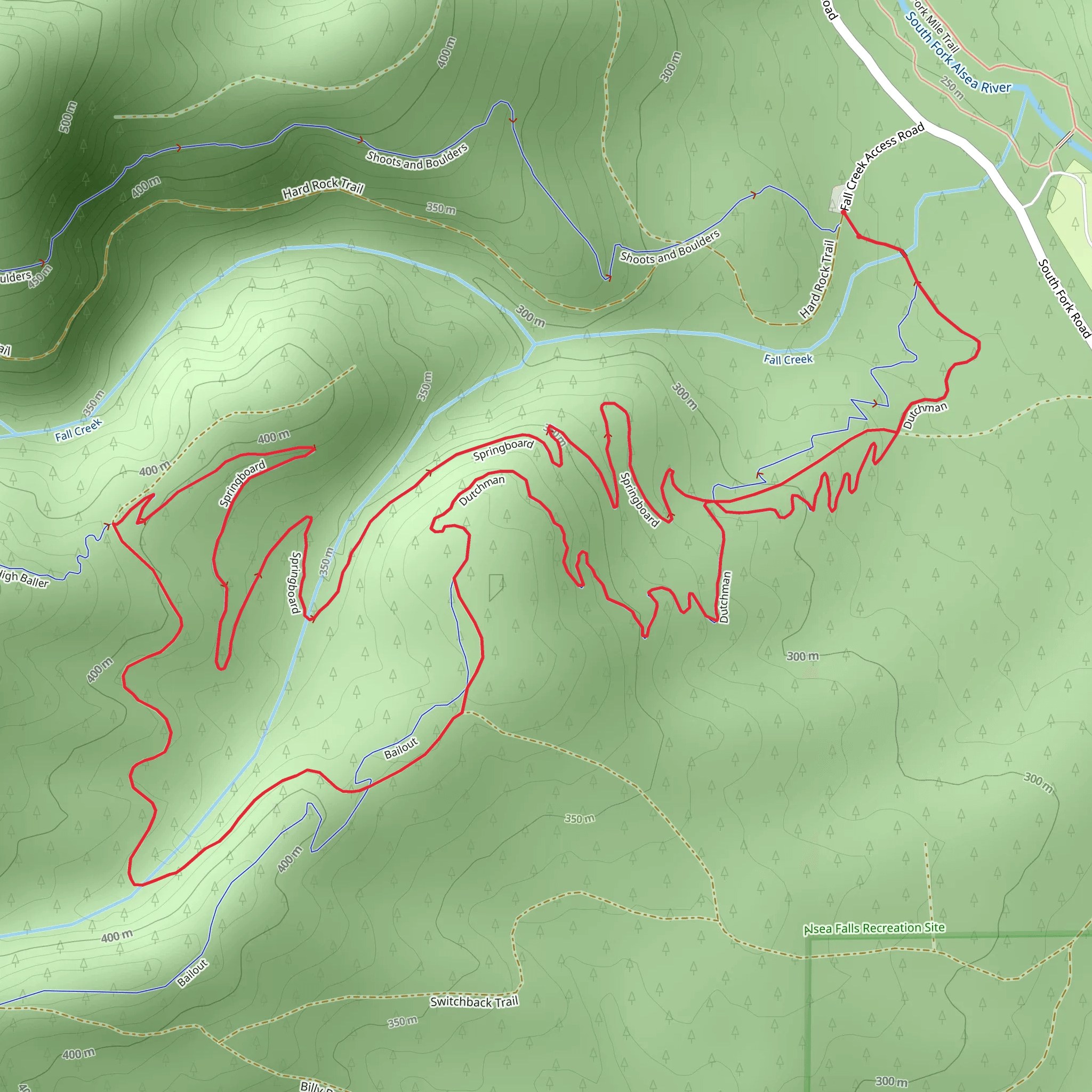 Springboard and Dutchman Loop mobile static map