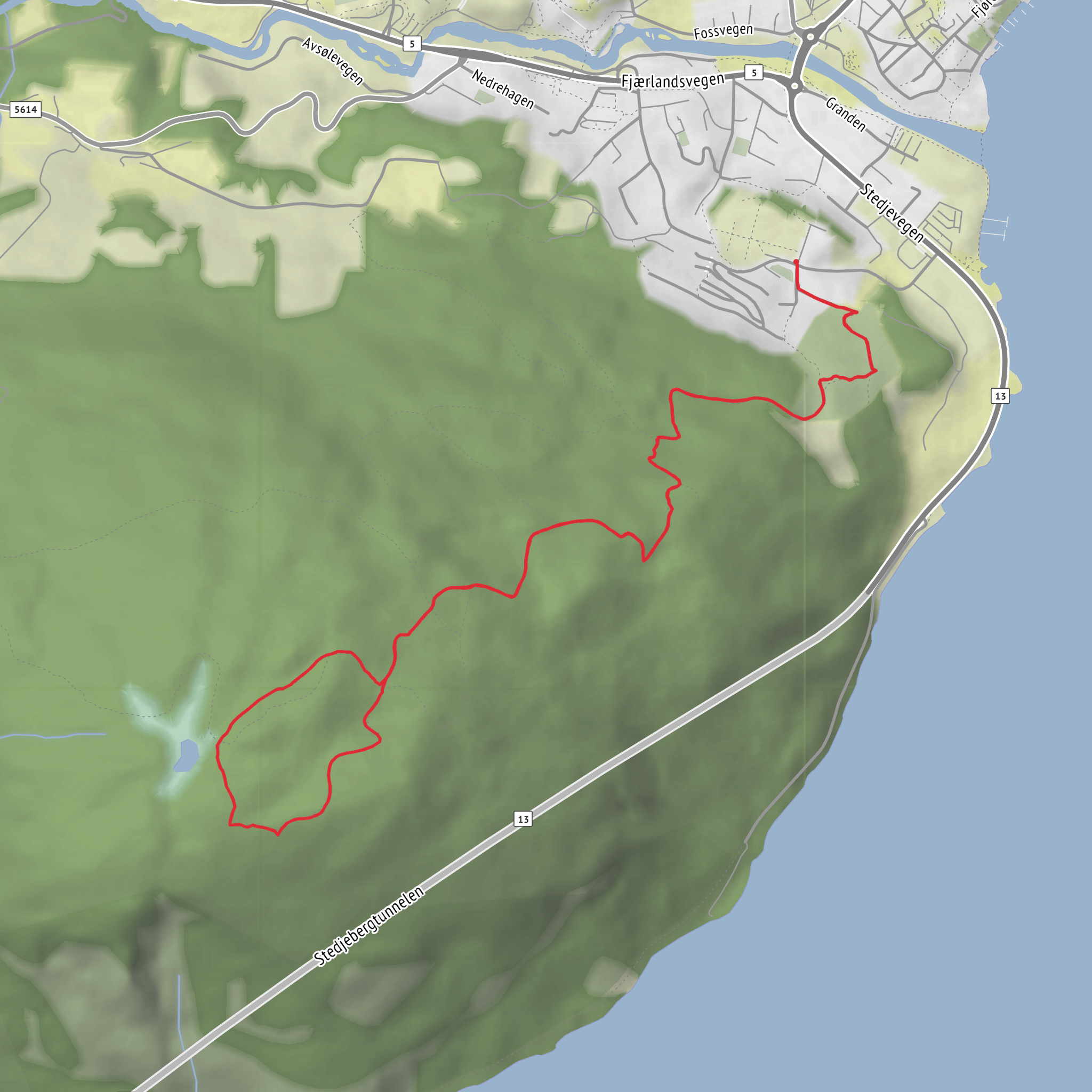 Hike from Sogndal mobile static map