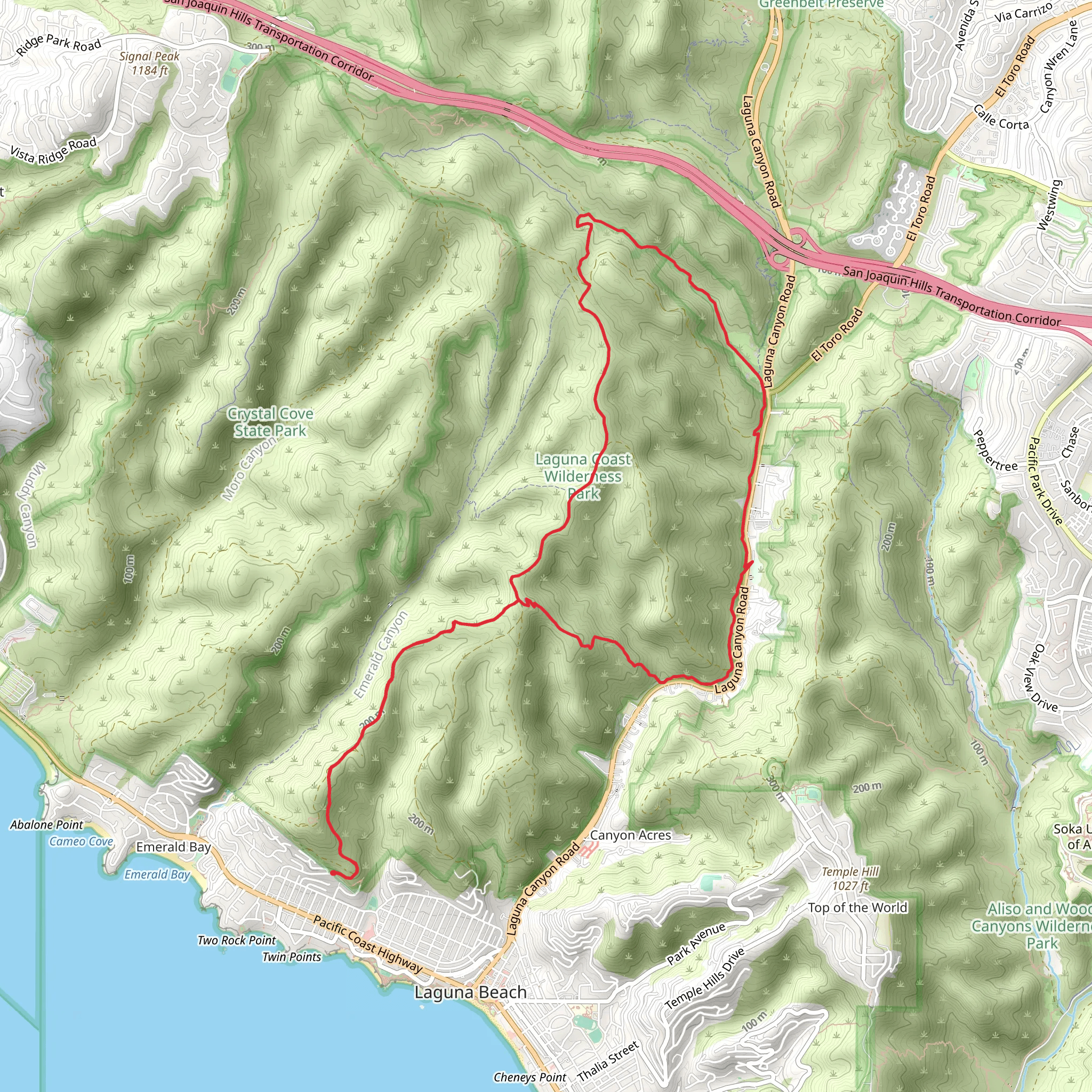 Laurel Canyon and Laguna Ridge Loop Trail mobile static map