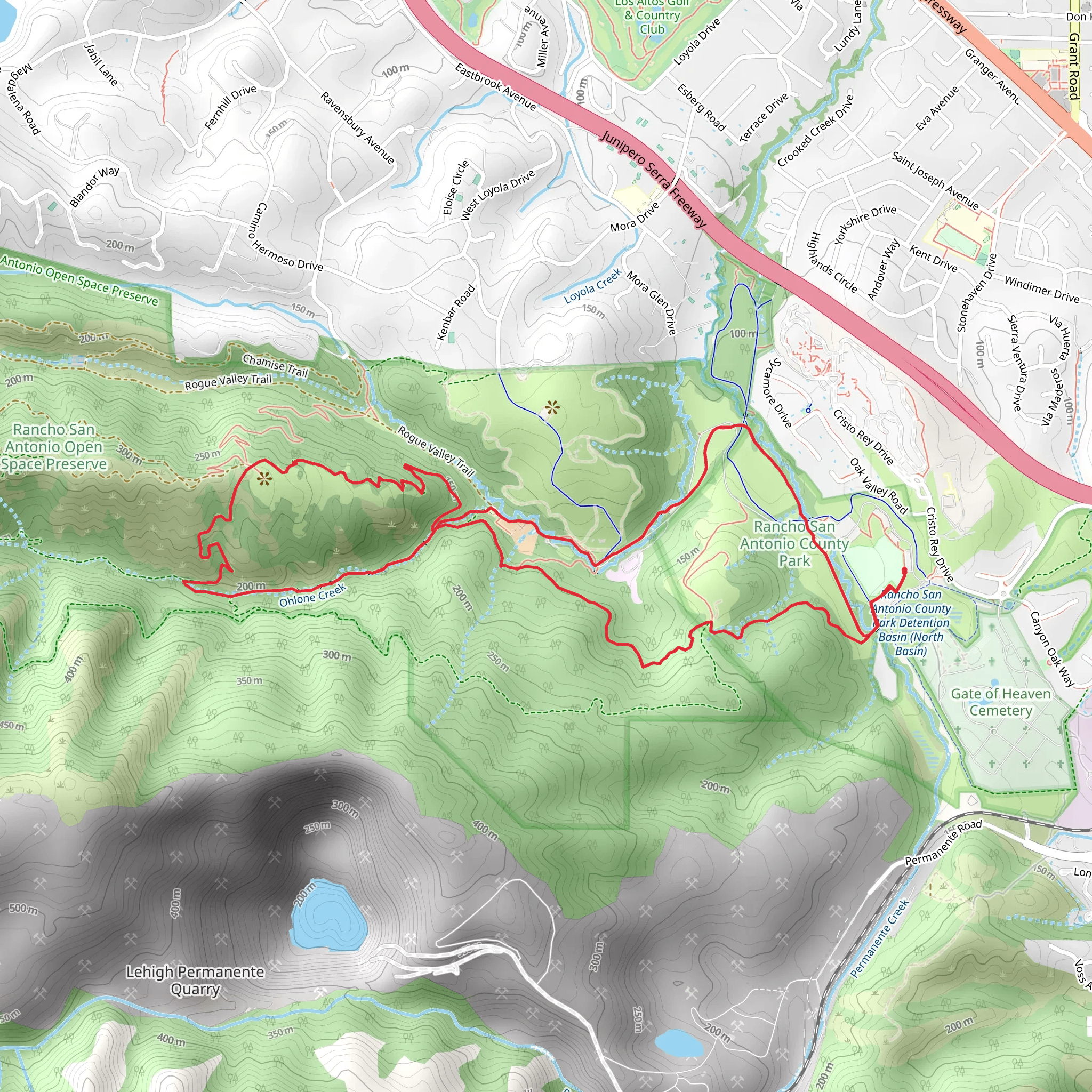 Coyote Trail, Wildcat Trail and Lower Meadow Trail mobile static map