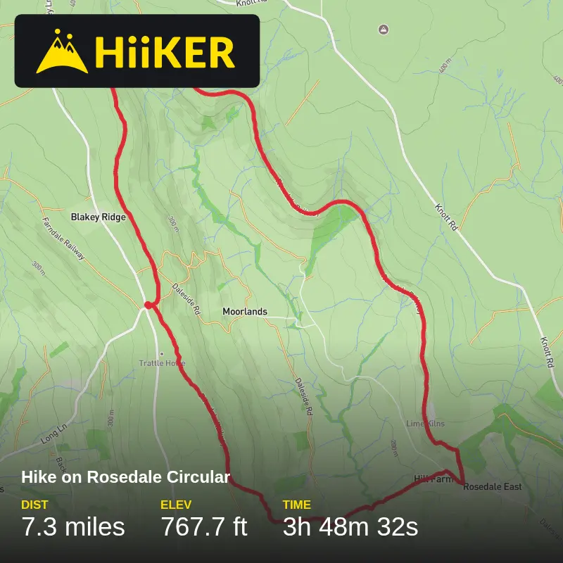 A map preview of the recording Hike on Rosedale Circular.
