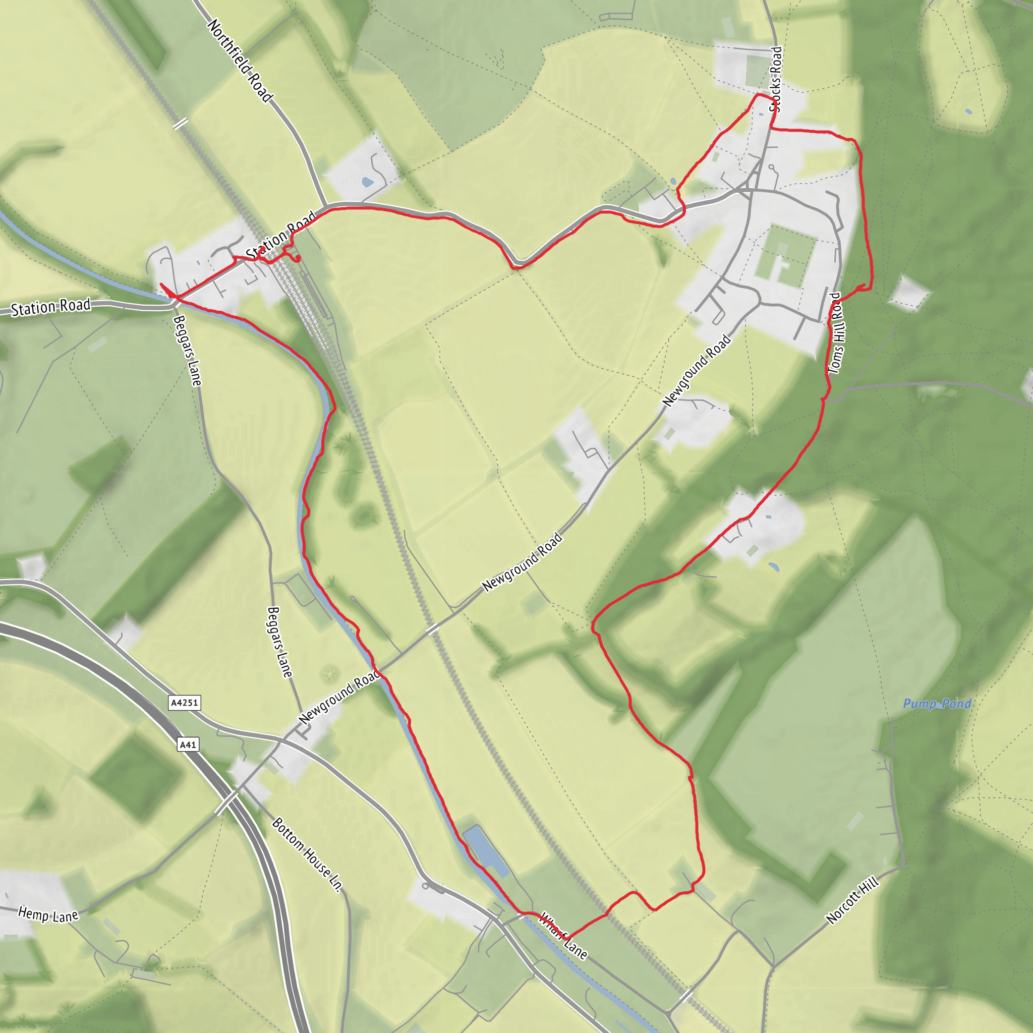Tring, Aldbury and the Canal Path mobile static map