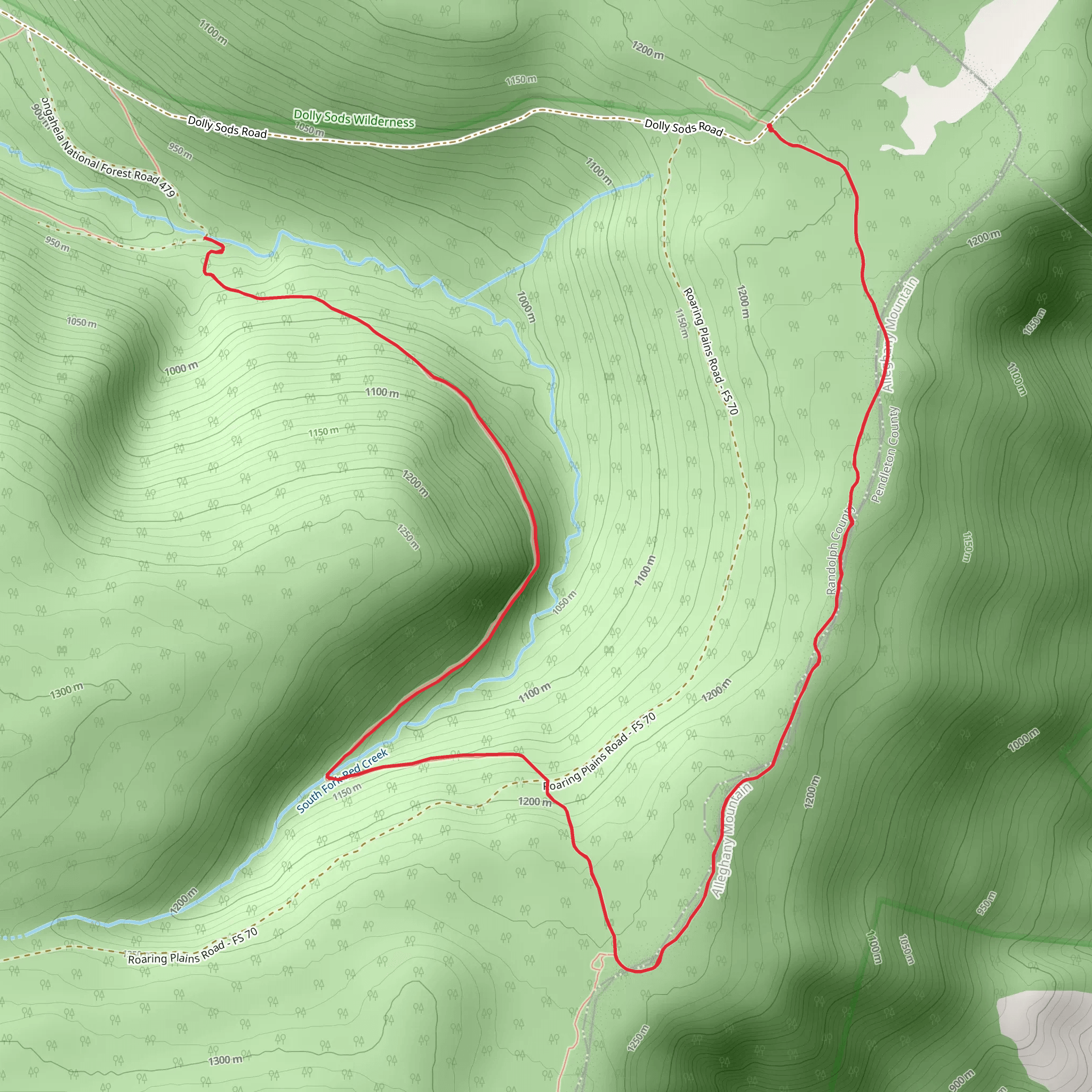 South Prong Trail mobile static map