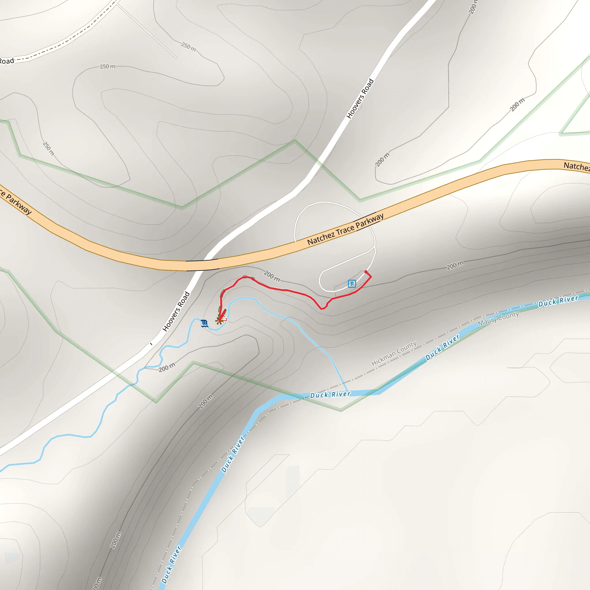 Natchez Trace Parkway mobile static map