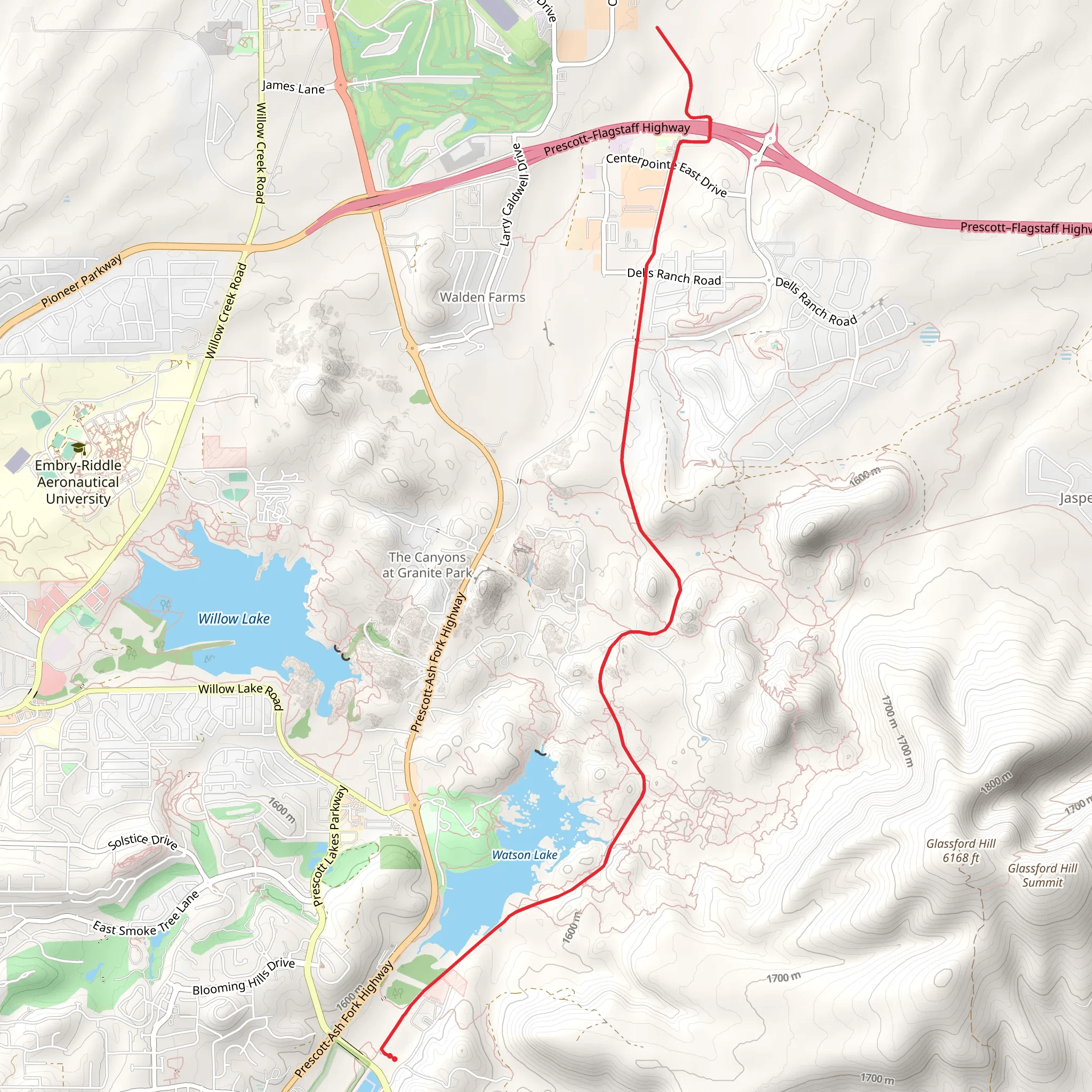 Peavine Trail mobile static map