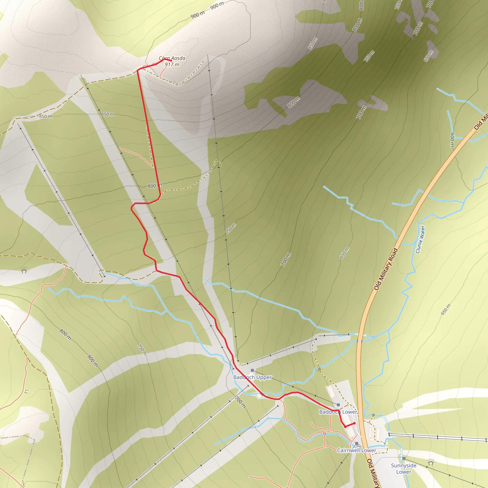 Càrn Aosda mobile static map