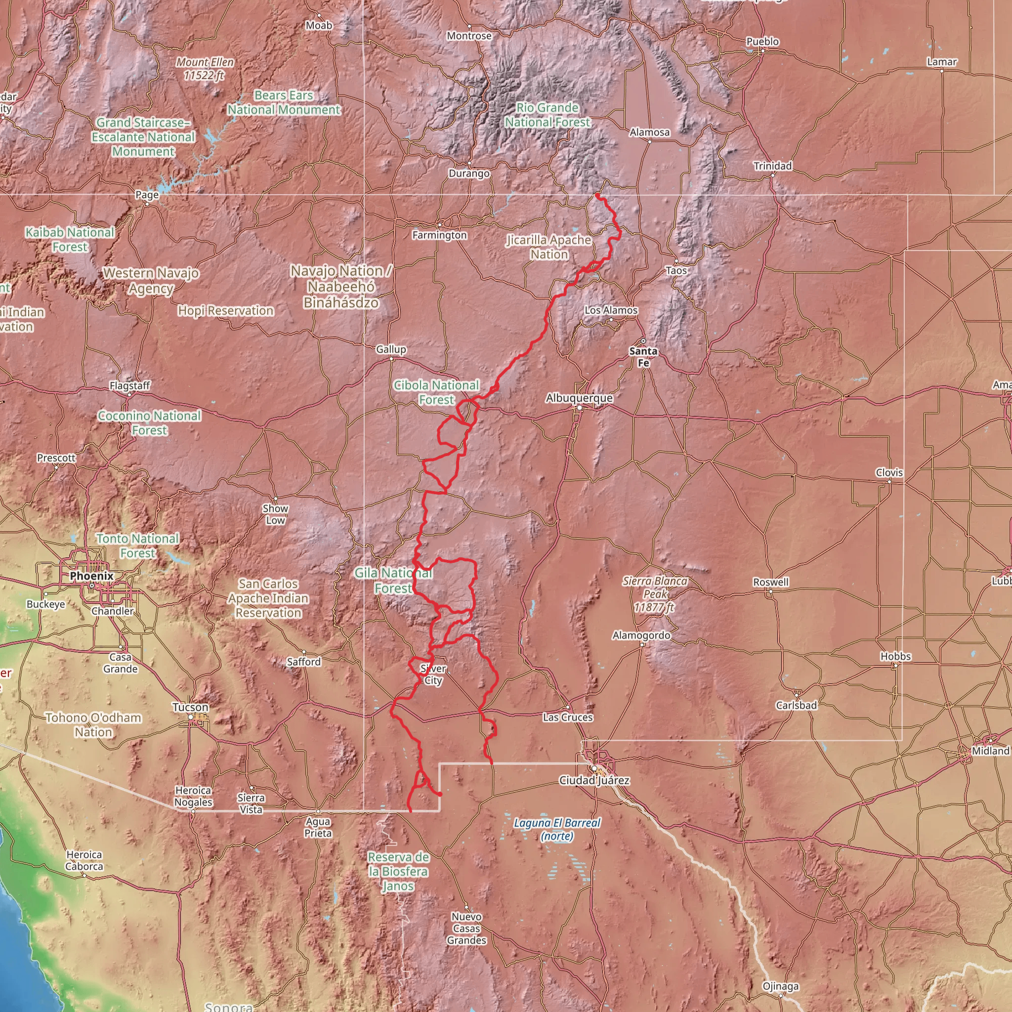 Continental Divide Trail - New Mexico mobile static map