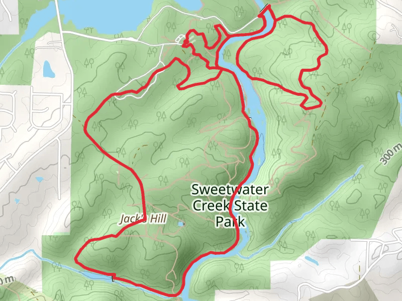 Jack's Hill and Yellow Loop Trail - Sweetwater Creek State Park