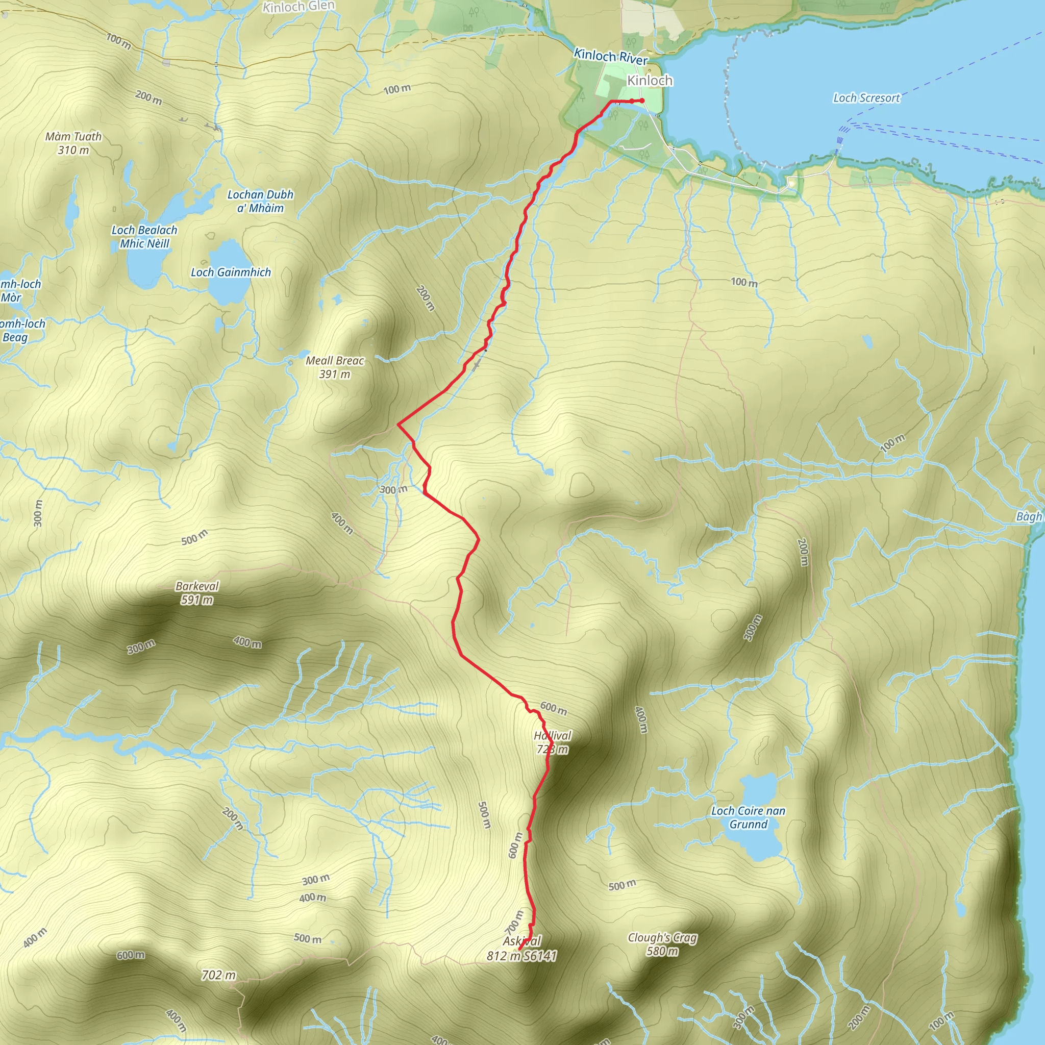 Askival via Hallival and Barkeval mobile static map