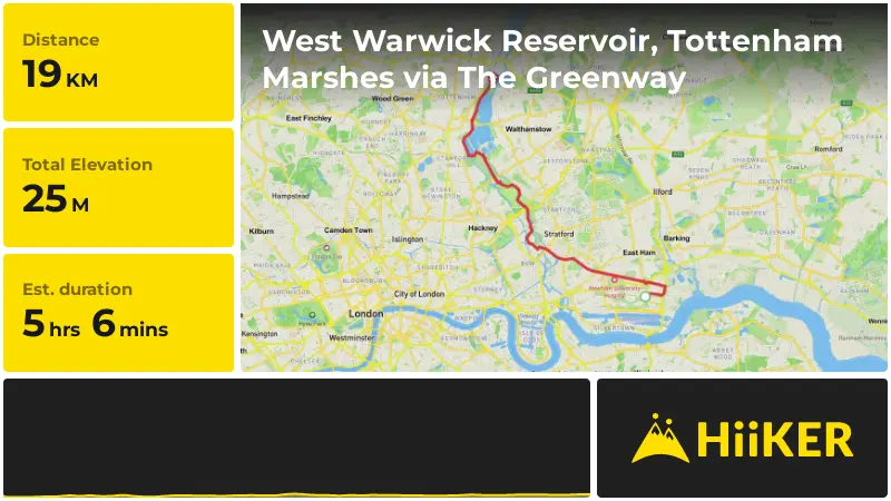 | West Warwick Reservoir, Tottenham Marshes via The Greenway