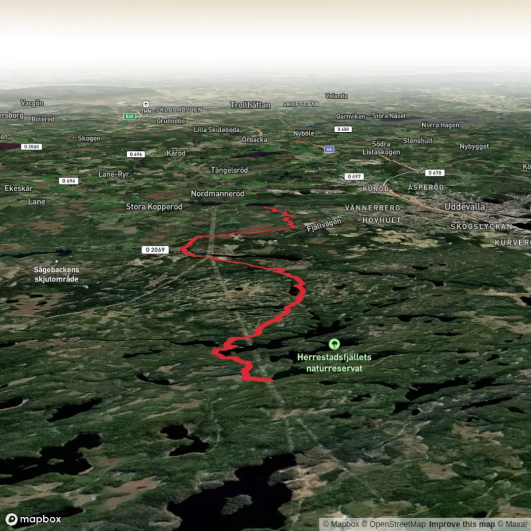 An image depicting the trail Bohusleden Trail stage 14 Northbound and its surrounding area.