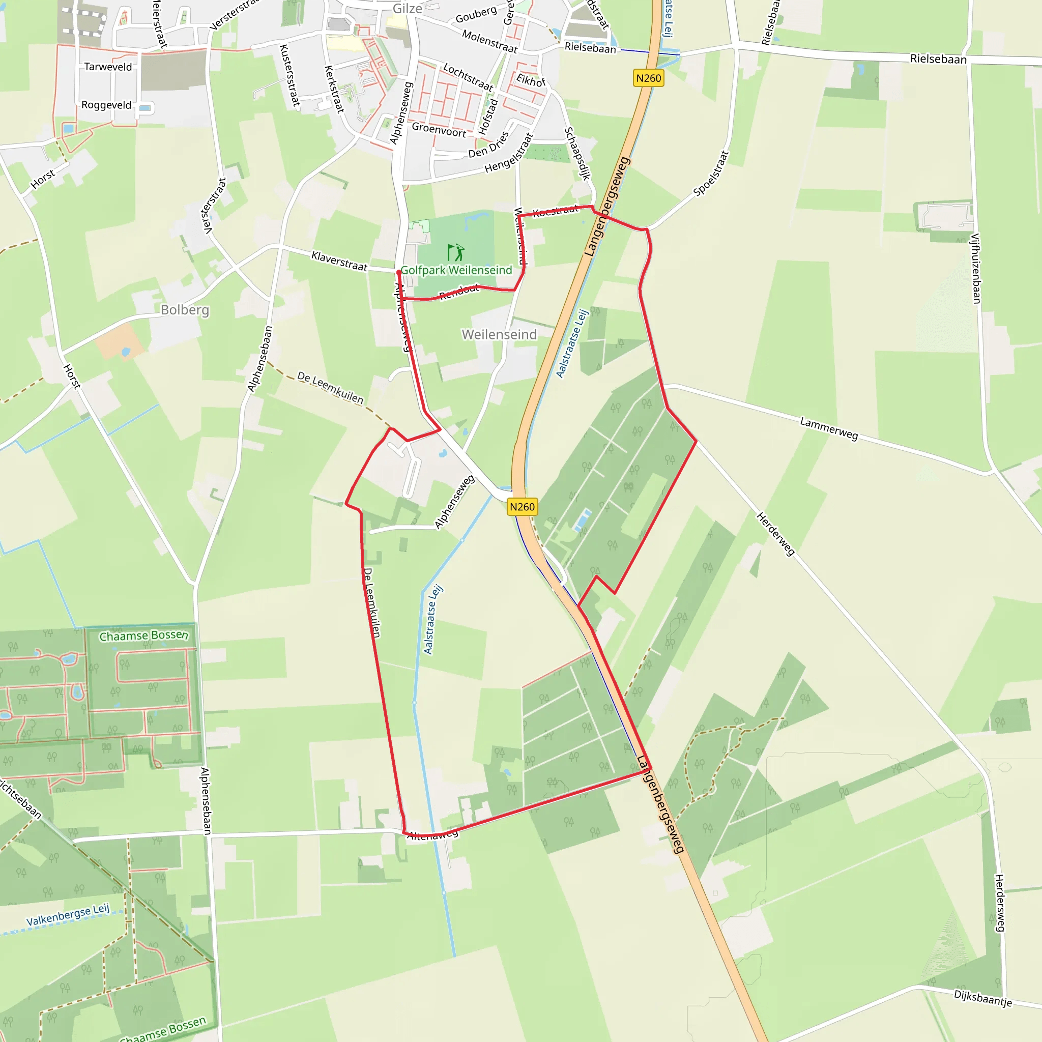 Ommetje Leemkuilen Loop mobile static map